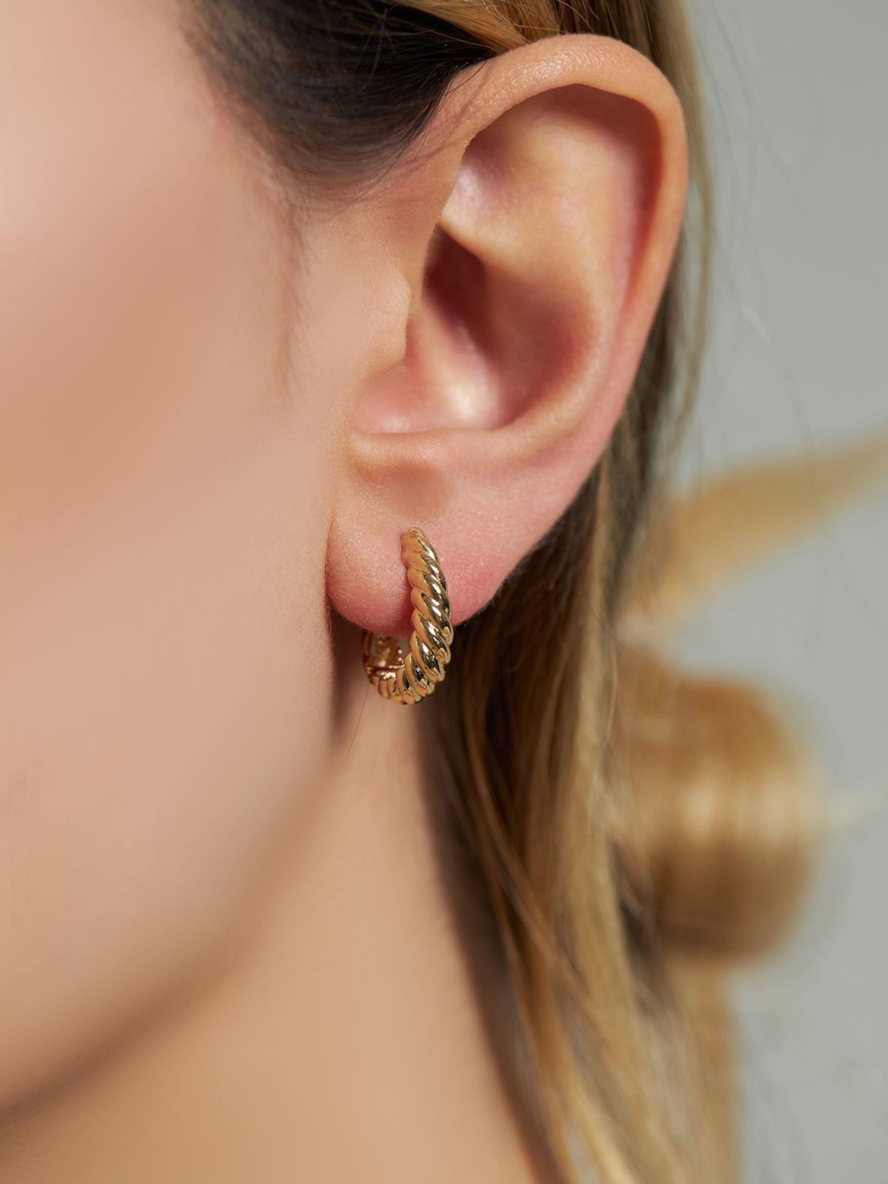 Altın Midye Küpe 14 AyarAltın Midye Küpe 14 Ayar