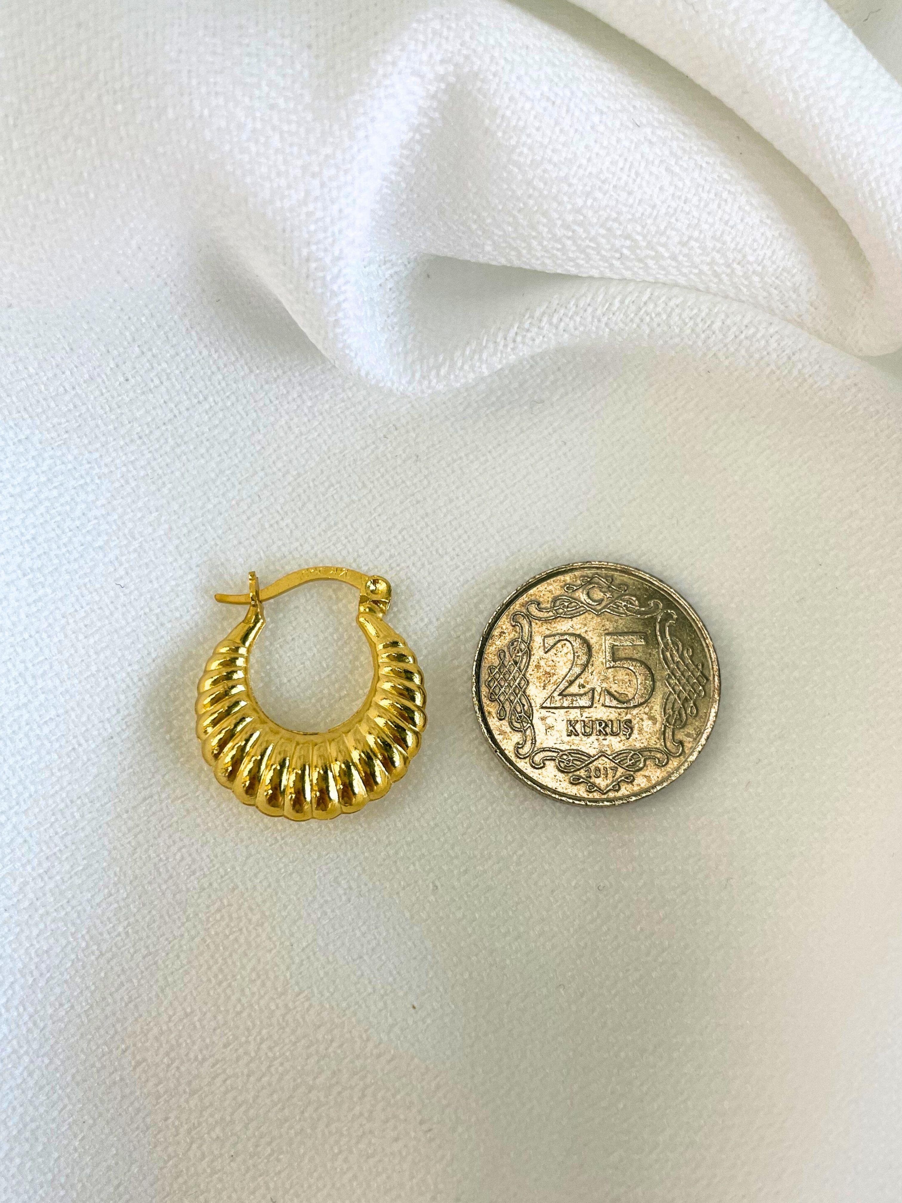 Altın Midye Küpe 14 AyarAltın Midye Küpe 14 Ayar