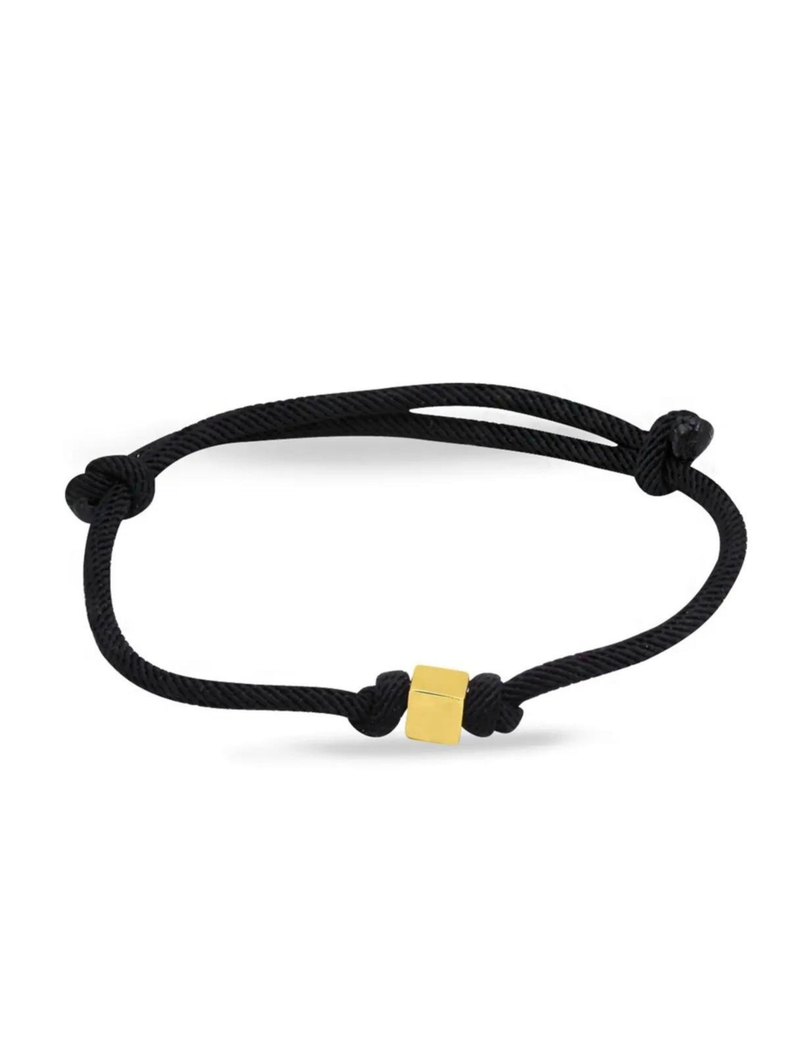 Altın Siyah Küp İpli BileklikAltın Siyah Küp İpli Bileklik