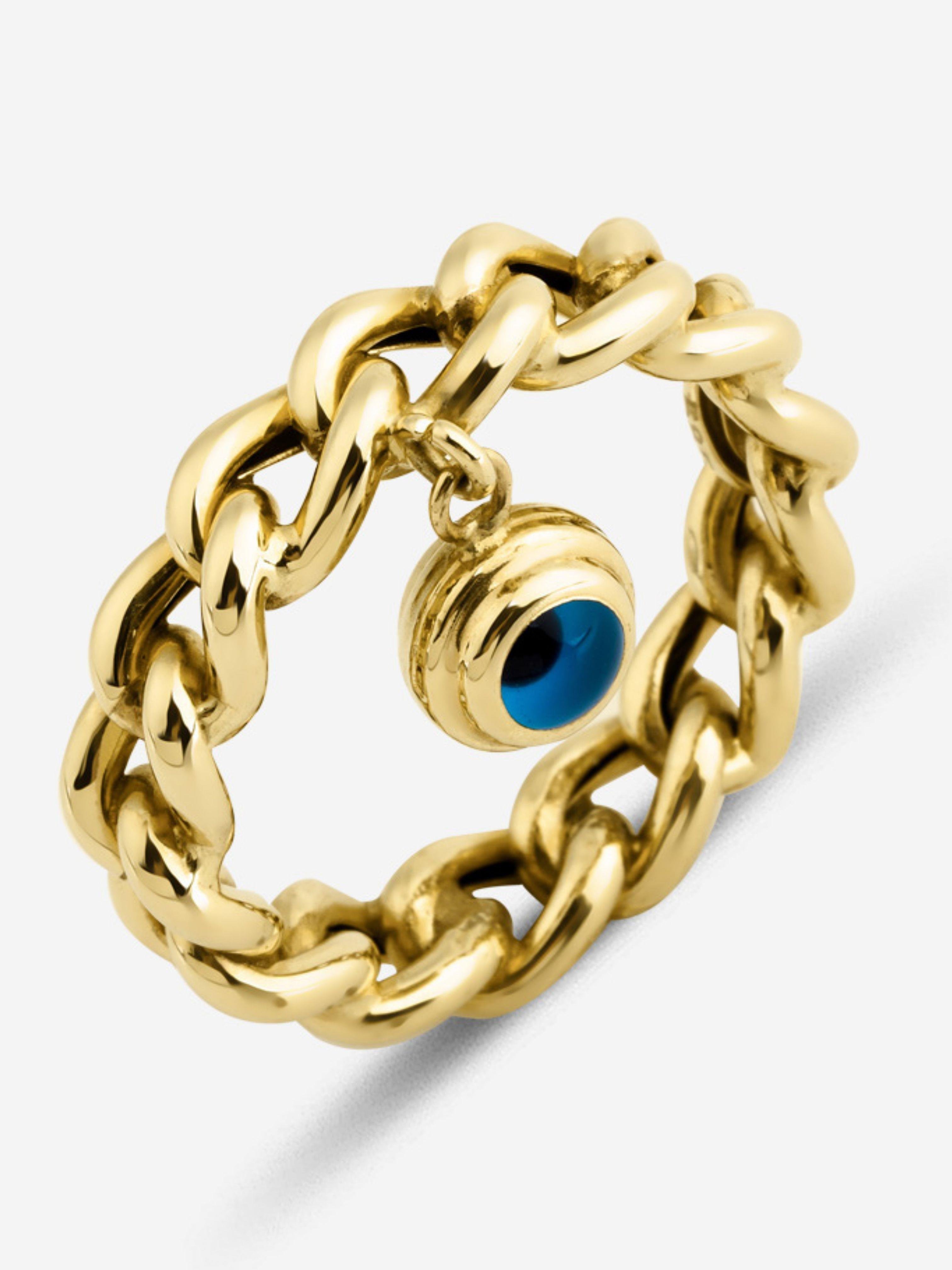 Altın Zincir Nazar Boncuk Yüzük 14 AyarAltın Zincir Nazar Boncuk Yüzük 14 Ayar