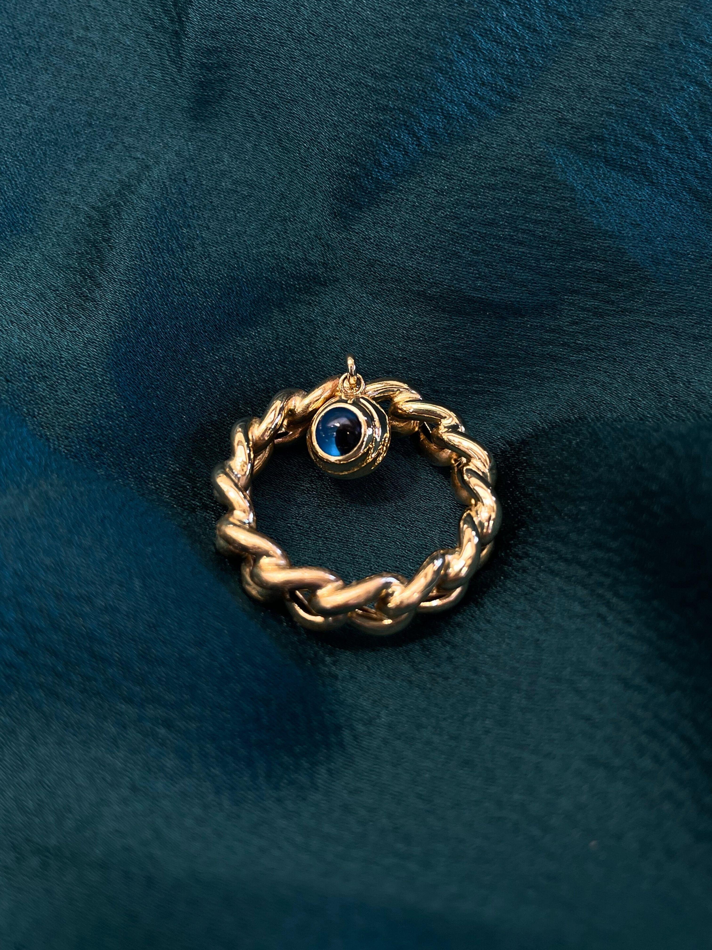 Altın Zincir Nazar Boncuk Yüzük 14 AyarAltın Zincir Nazar Boncuk Yüzük 14 Ayar