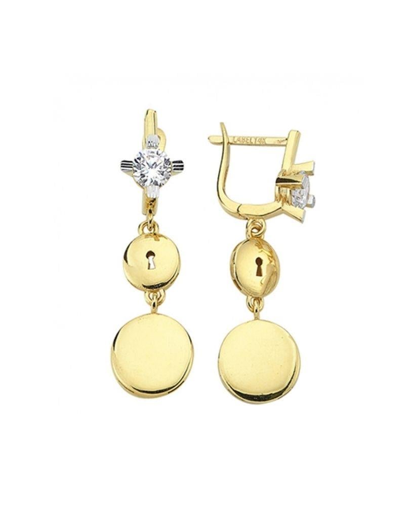 Asma Kilit Sarkaç Altın Küpe 14 AyarAsma Kilit Sarkaç Altın Küpe 14 AyarSallantılı Küpeler