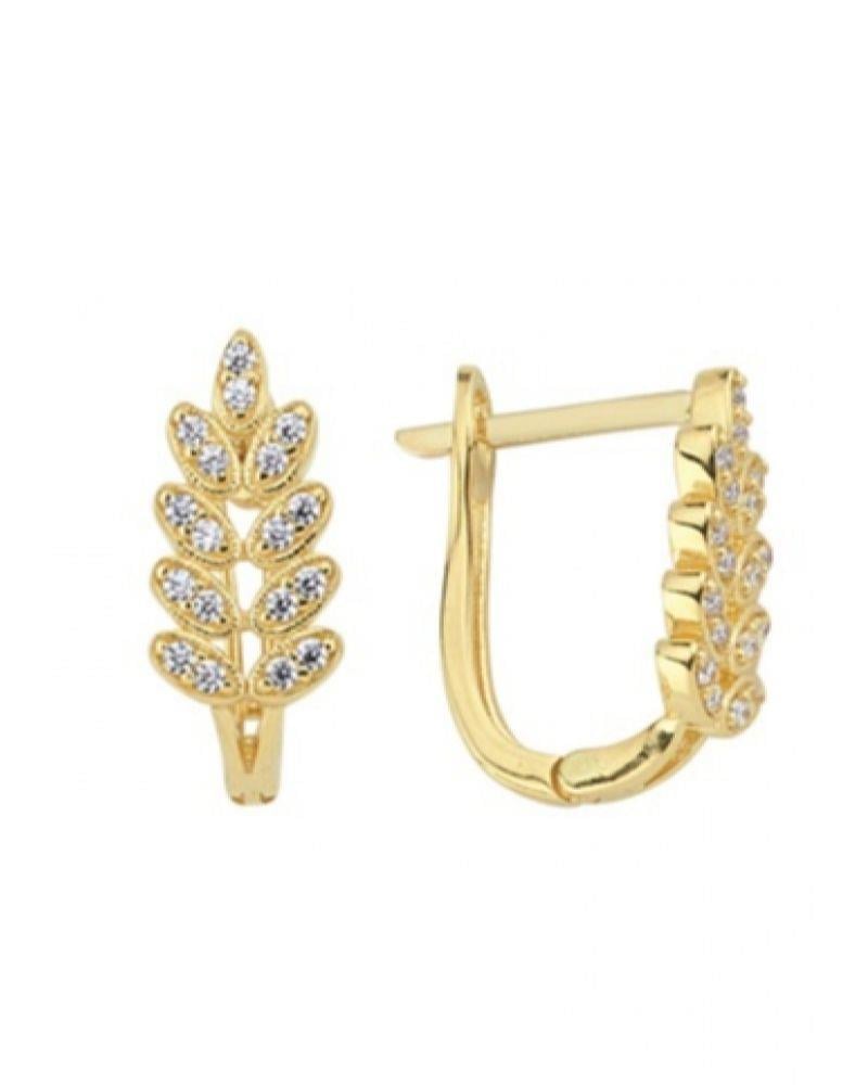 Baget Taşlı Beyaz Altın Küpe Taşlı Yaprak 14 AyarBaget Taşlı Beyaz Altın Küpe Taşlı Yaprak 14 AyarJ Küpe