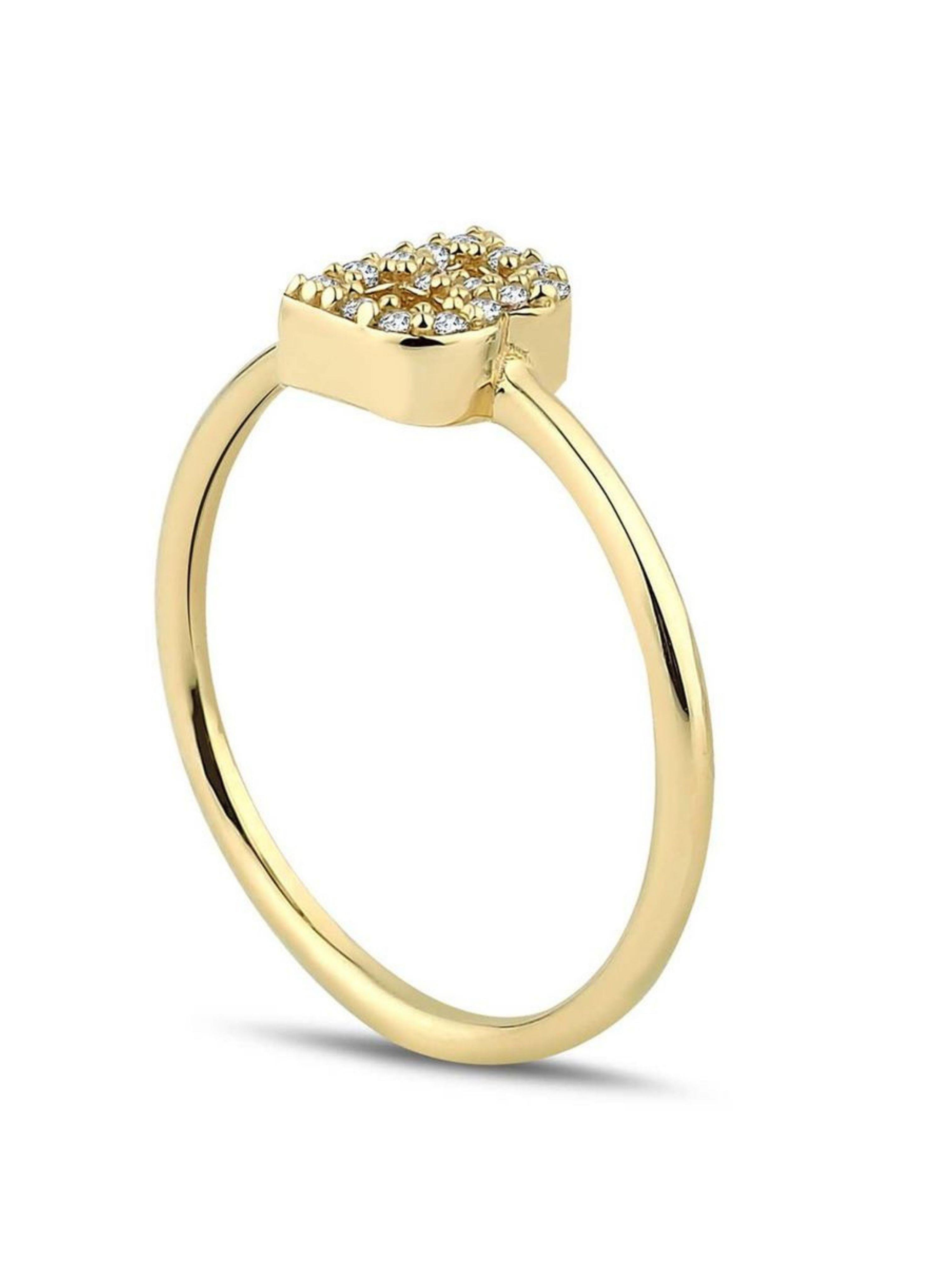Harf Altın Yüzük Taşlı Gold 14 AyarHarf Altın Yüzük Taşlı Gold 14 Ayar