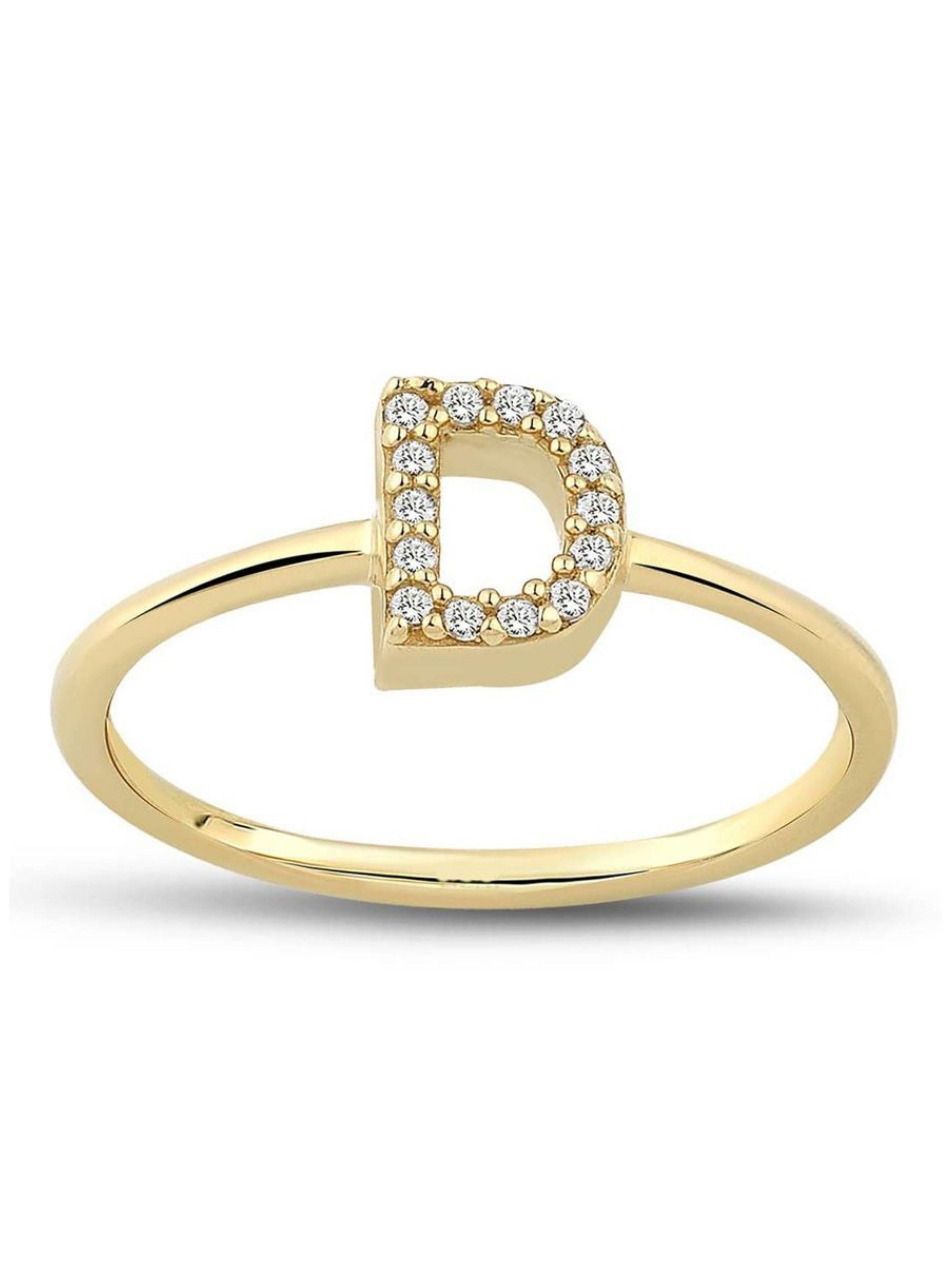 Harf Altın Yüzük Taşlı Gold 14 AyarHarf Altın Yüzük Taşlı Gold 14 Ayar