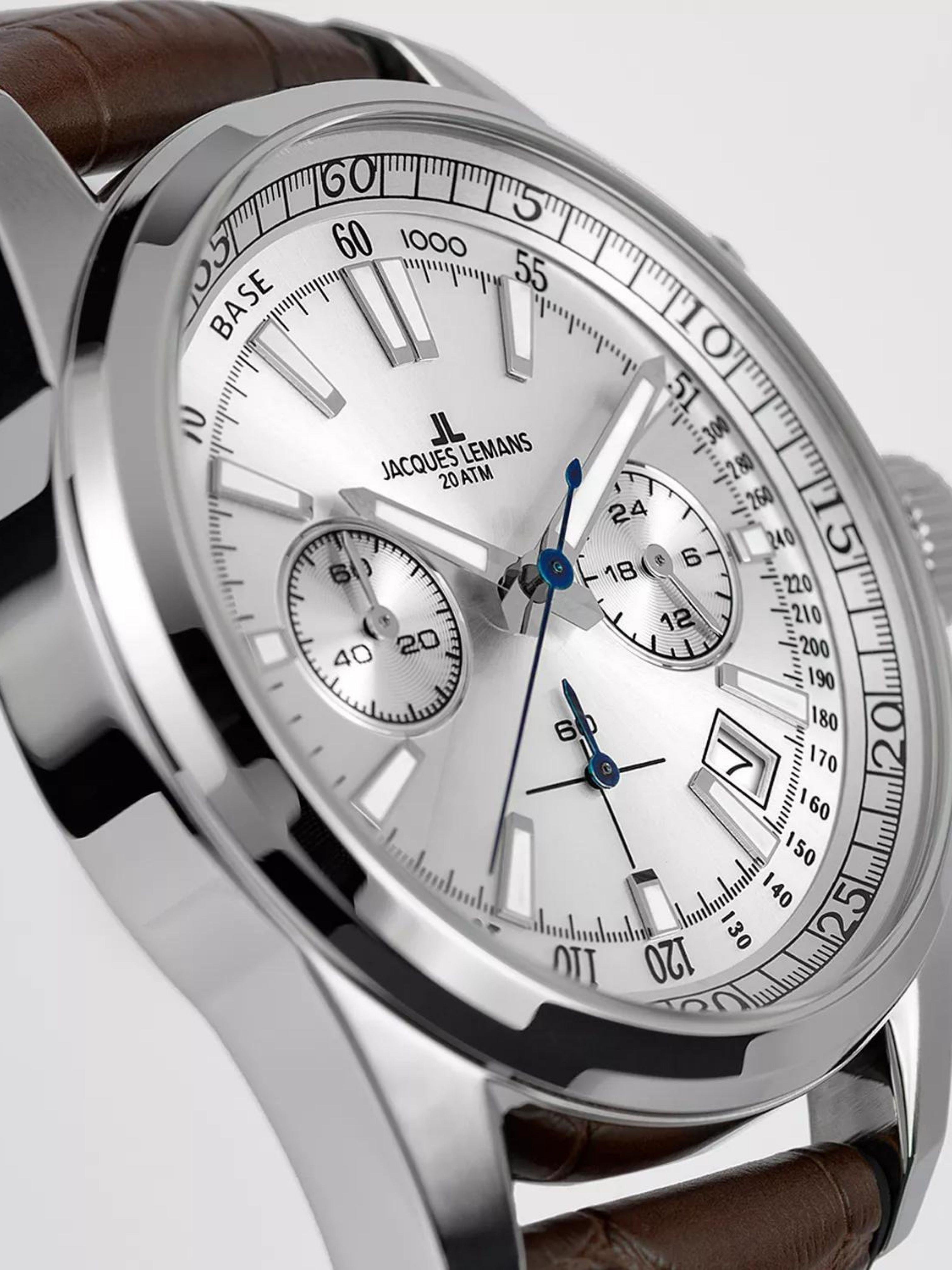 Jacques Lemans Kahverengi Deri Erkek Kol Saati 1-1117 BNJacques Lemans Kahverengi Deri Erkek Kol Saati 1-1117 BN