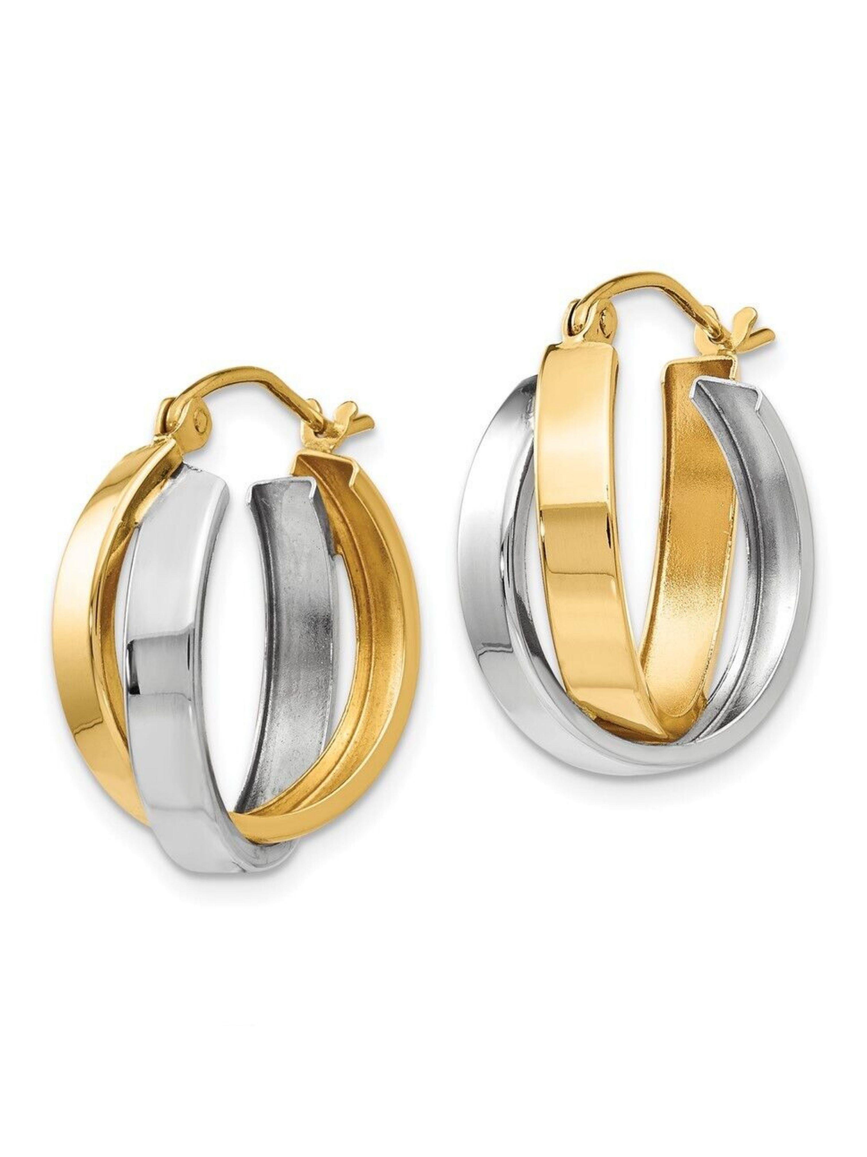 Kalın Burgu Küpe İki Renkli 14 AyarKalın Burgu Küpe İki Renkli 14 Ayar