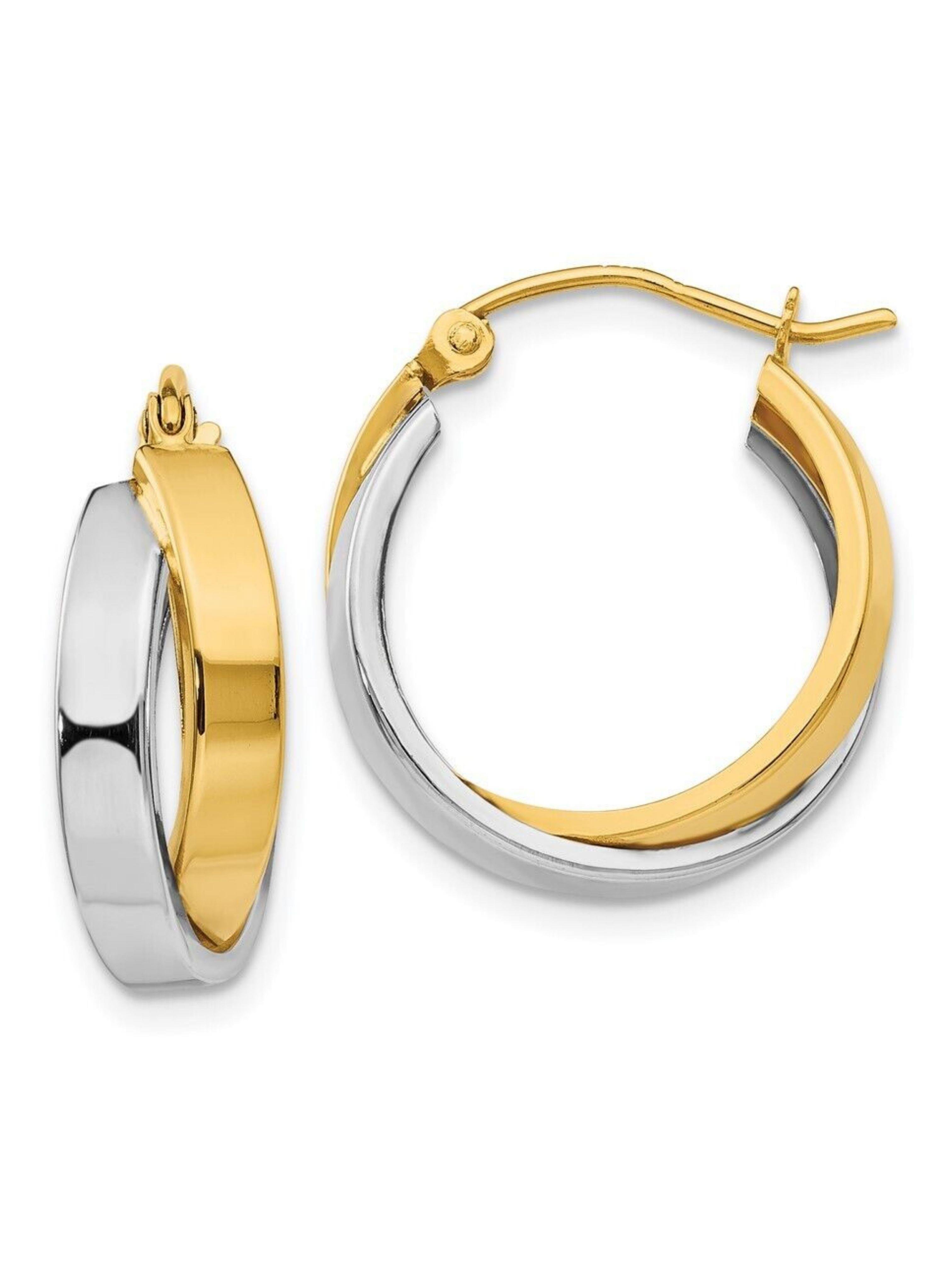 Kalın Burgu Küpe İki Renkli 14 AyarKalın Burgu Küpe İki Renkli 14 Ayar