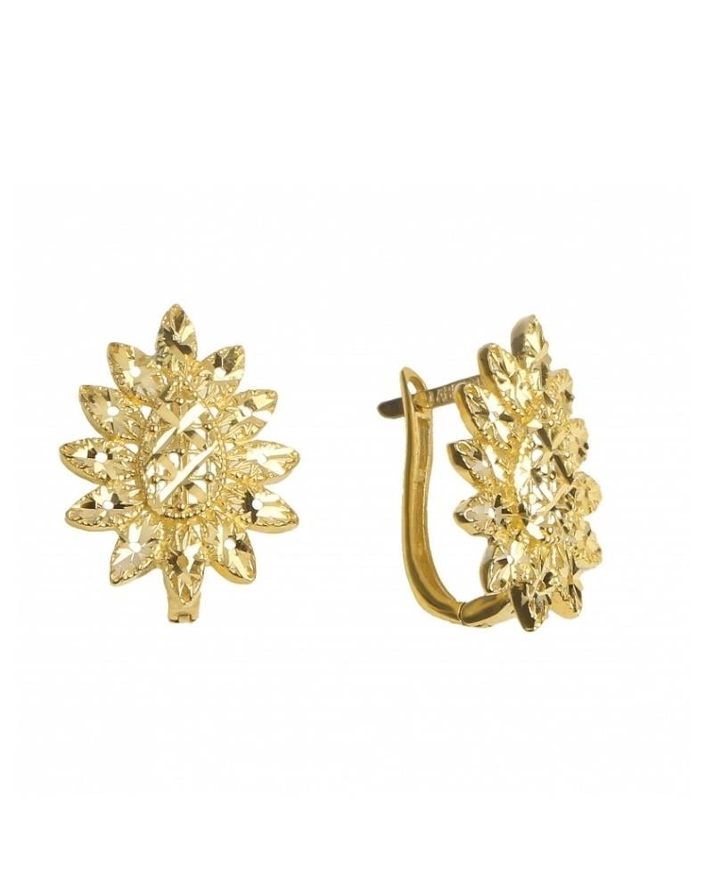 Taşlı Altın Çiçek J Küpe 14 AyarTaşlı Altın Çiçek J Küpe 14 AyarJ Küpe