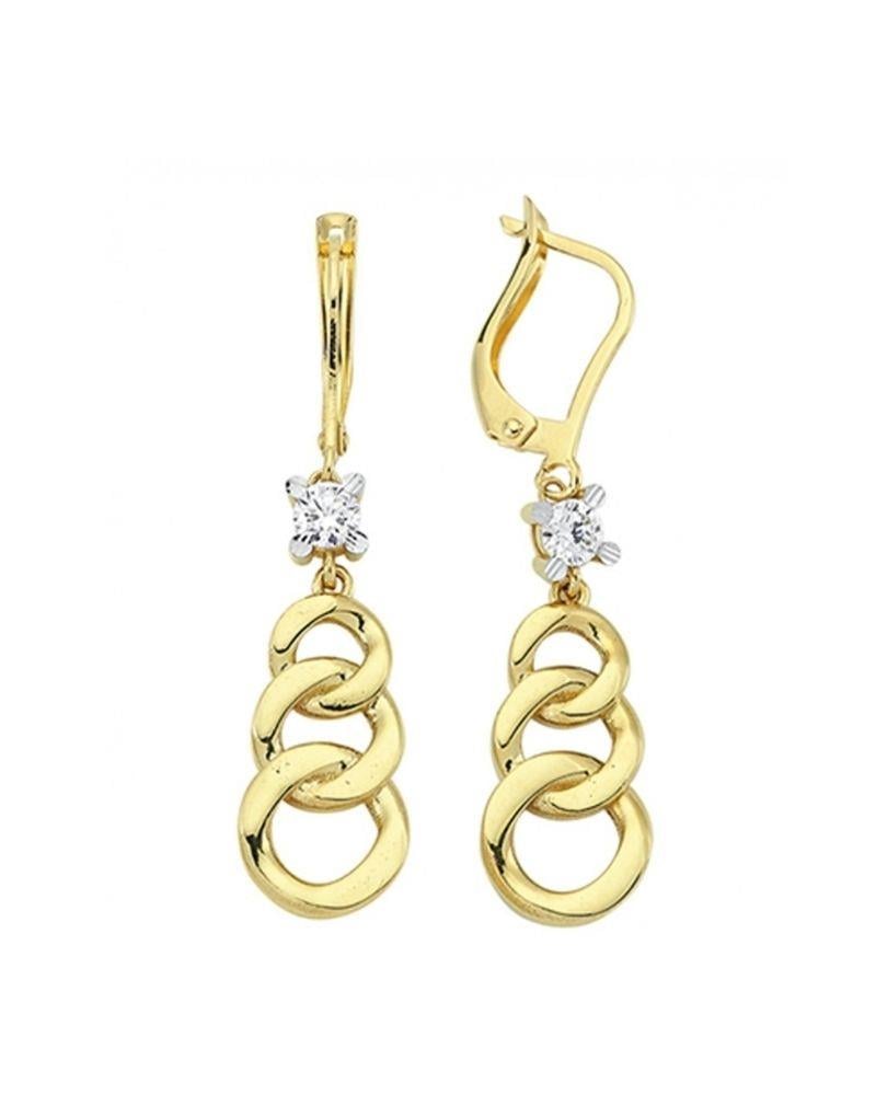 Tektaşlı 14 Ayar Sarkaç Altın KüpeTektaşlı 14 Ayar Sarkaç Altın KüpeSallantılı Küpeler