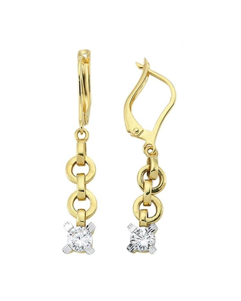 Tektaşlı 14 Ayar Sarkaç Altın KüpeTektaşlı 14 Ayar Sarkaç Altın KüpeSallantılı Küpeler