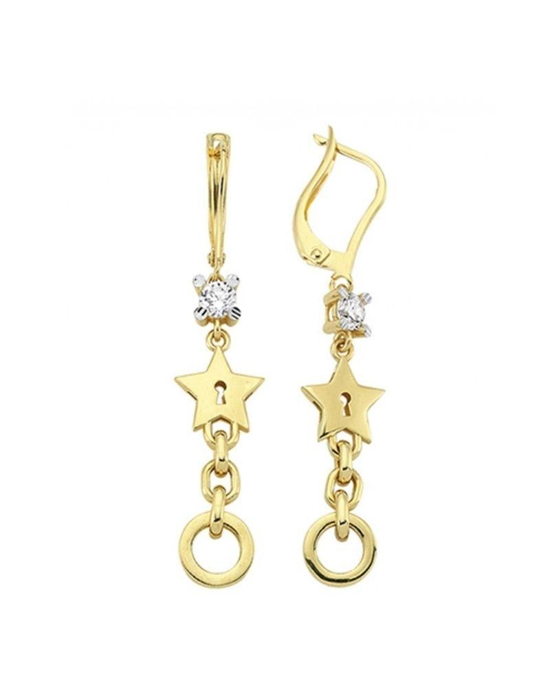 Yıldız Tektaş 14 Ayar Sarkaç Altın KüpeYıldız Tektaş 14 Ayar Sarkaç Altın KüpeSallantılı Küpeler