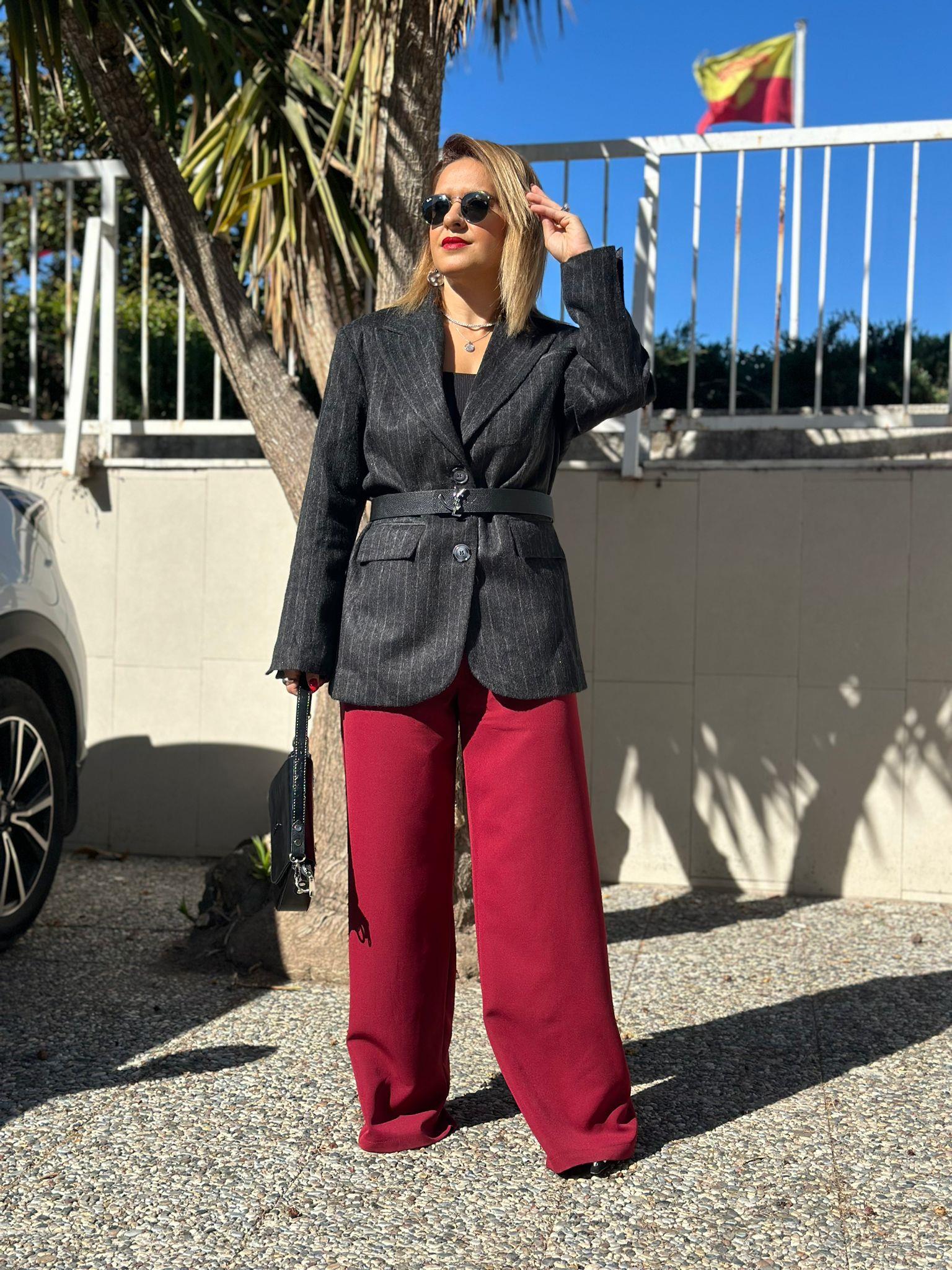Antrasit Çizgili Blazer Ceket