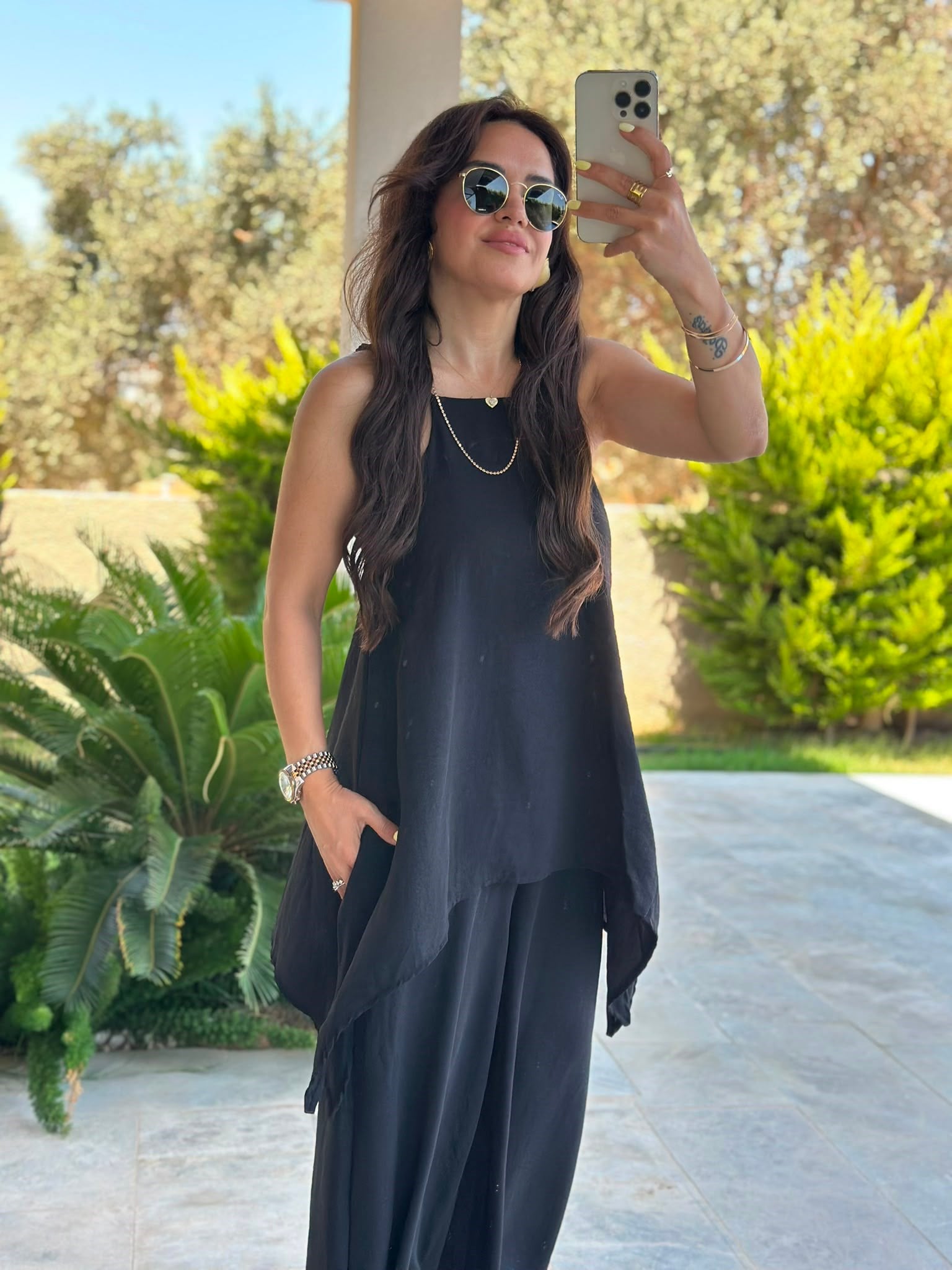 Askı Detaylı Bluz Siyah Tulum
