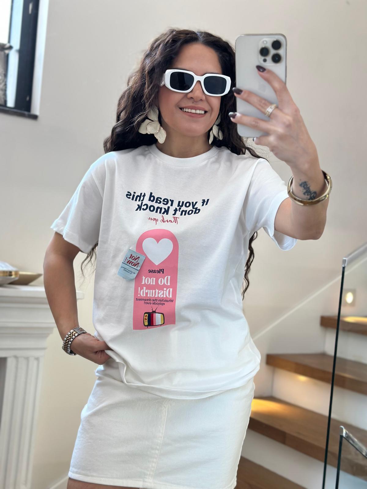 Beyaz Kalpli Tshirt