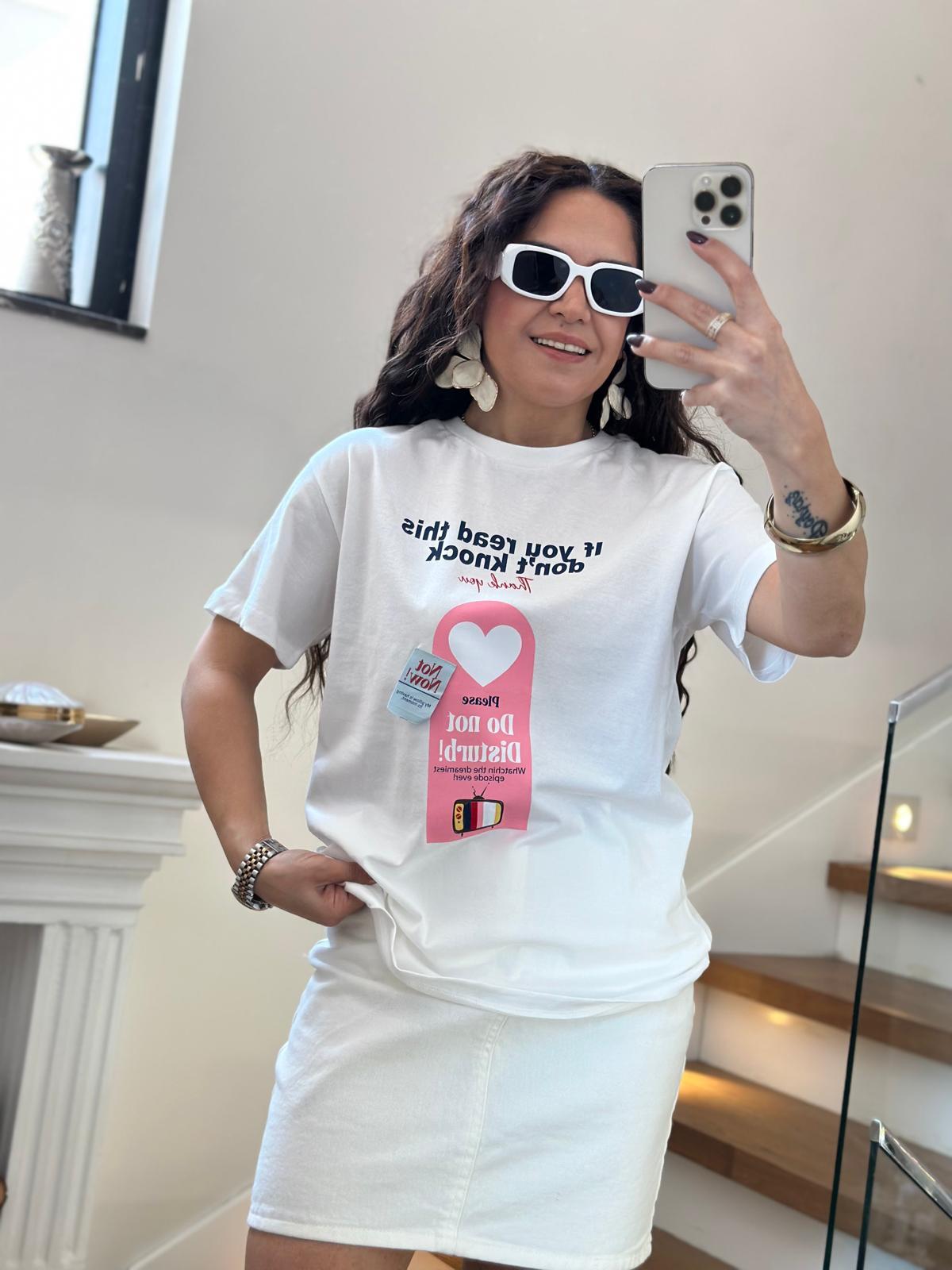 Beyaz Kalpli Tshirt