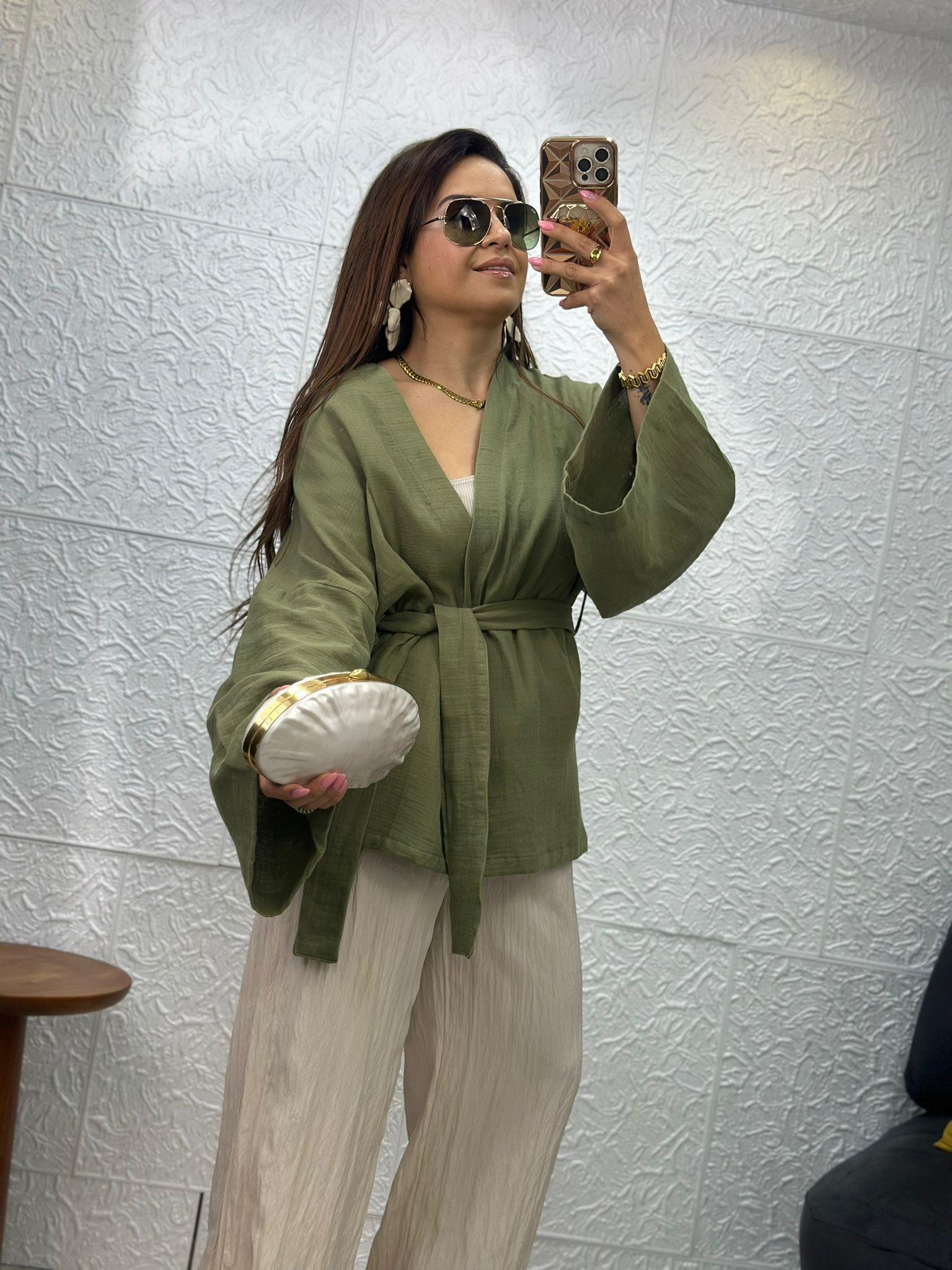 Beyaz Kısa Kimono