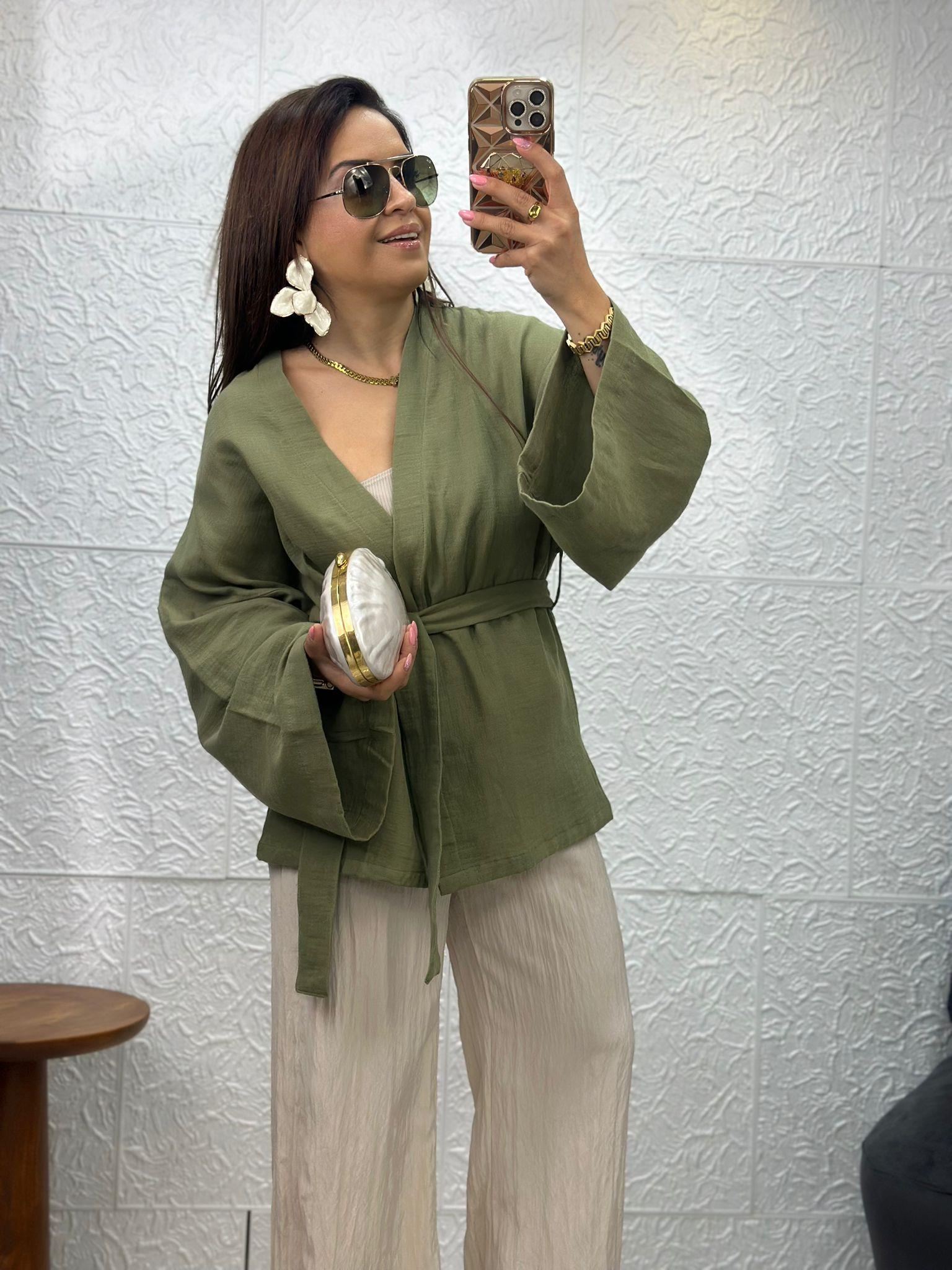 Beyaz Kısa Kimono