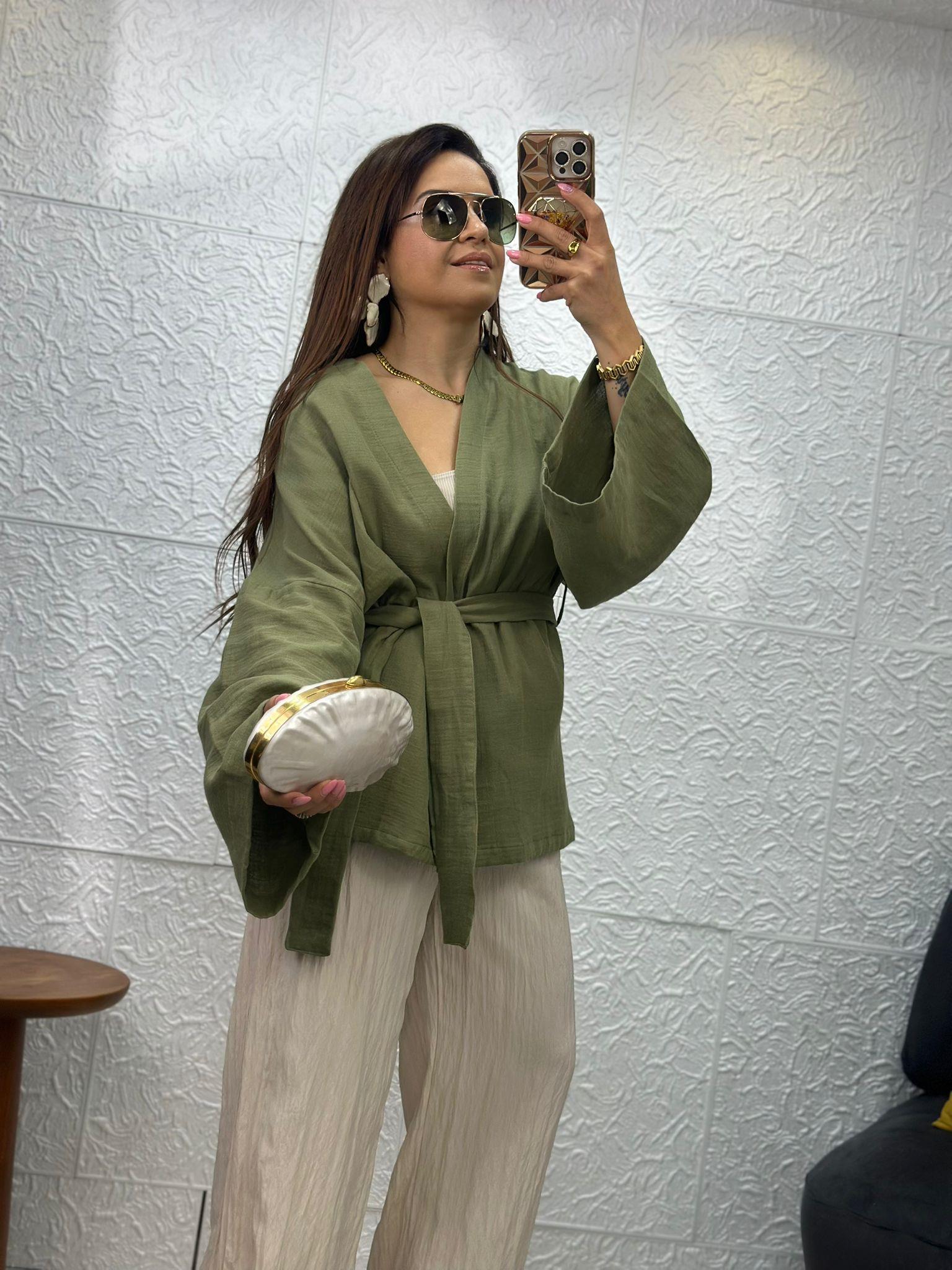 Beyaz Kısa Kimono
