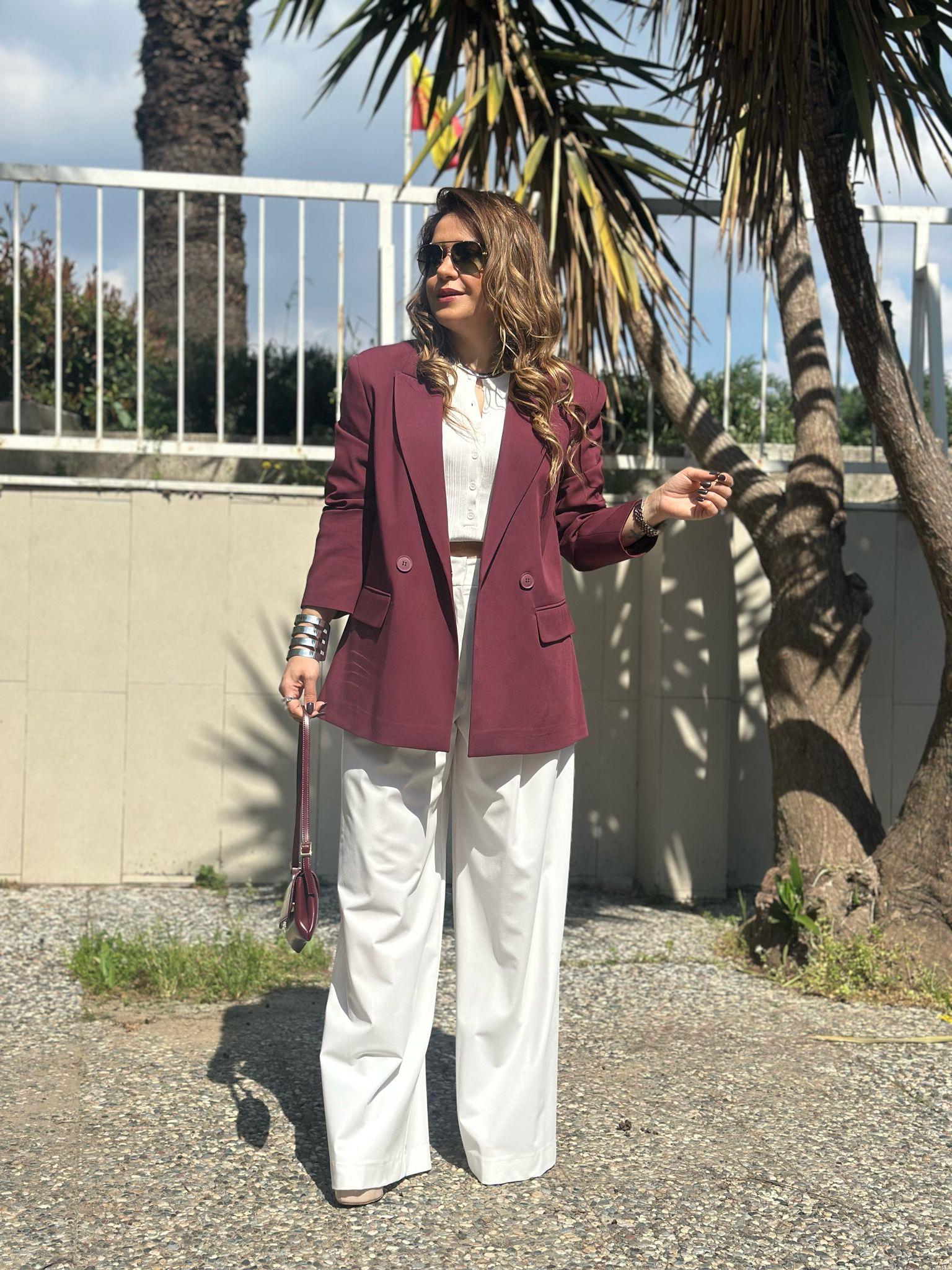 Bordo Blazer Ceket