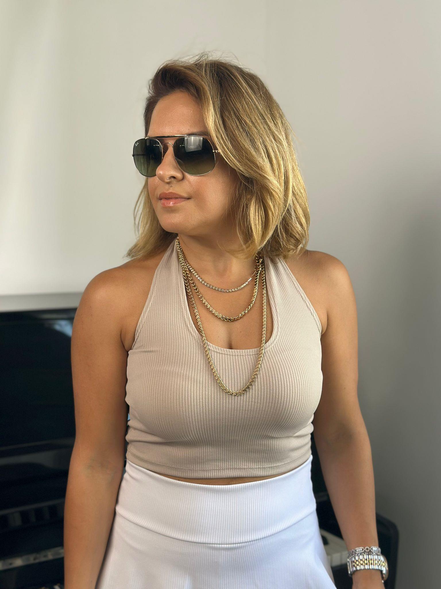 Boyundan Geçmeli Bej Crop