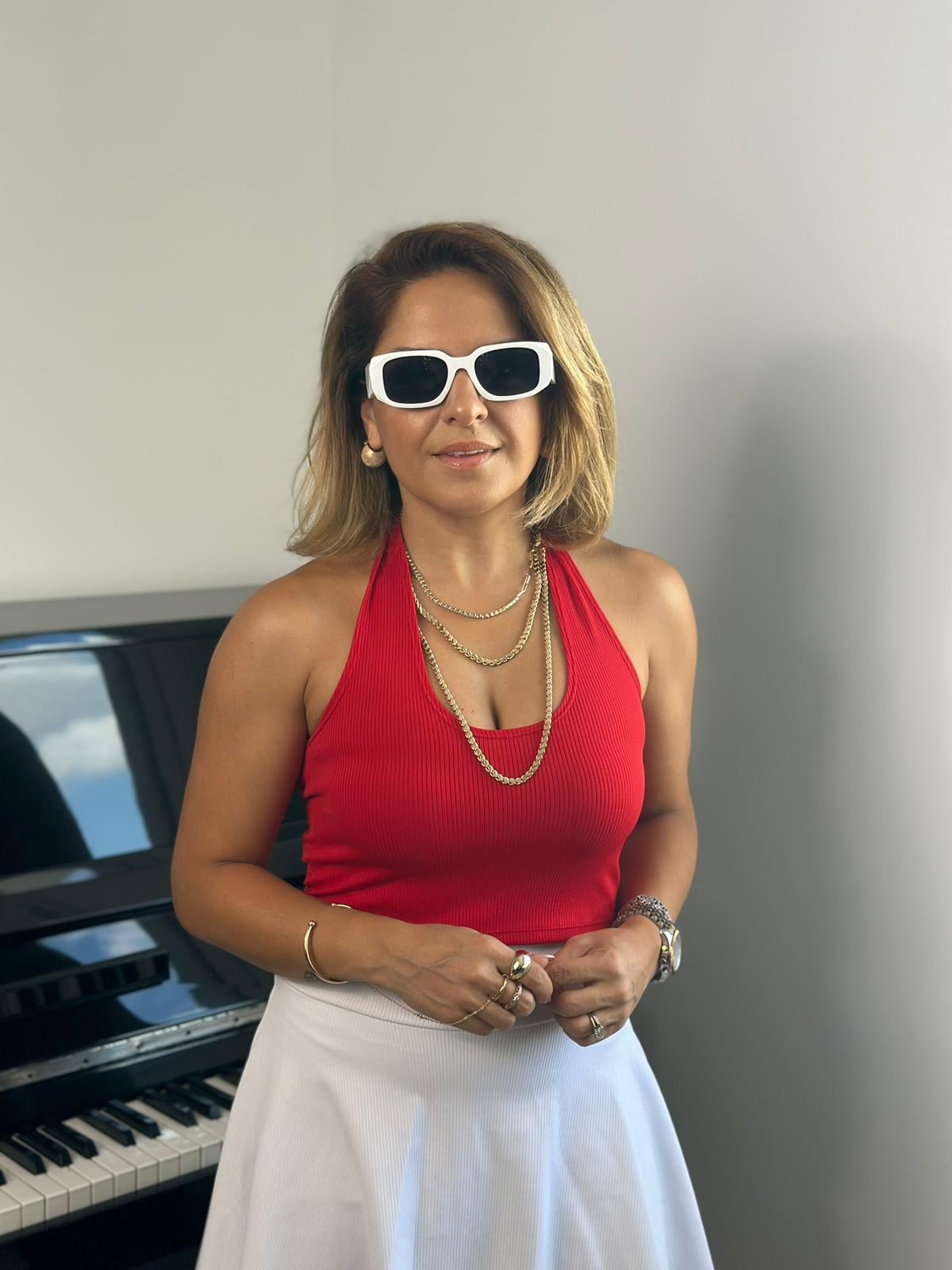 Boyundan Geçmeli Kırmızı Crop