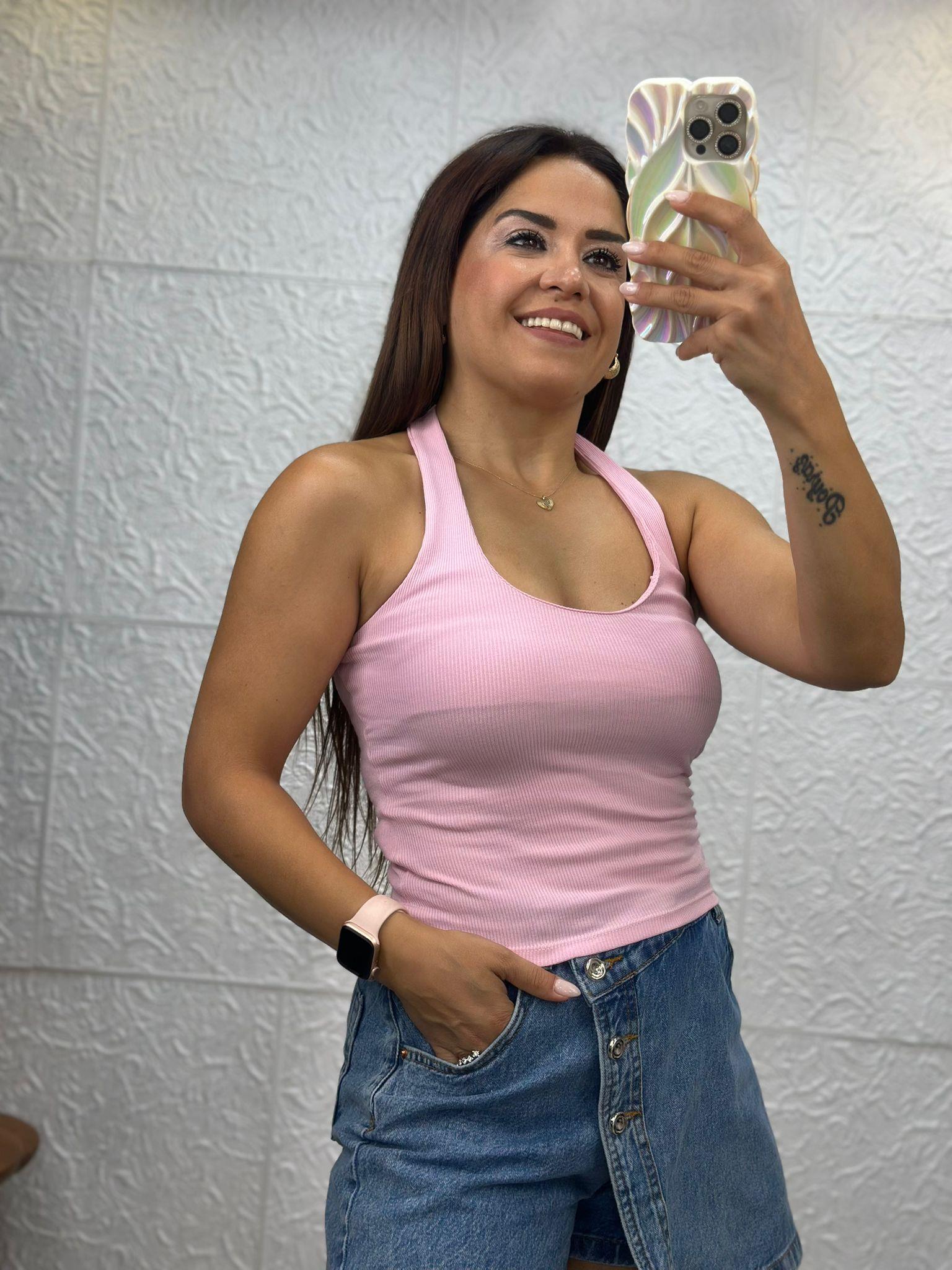 Boyundan Geçmeli Pembe Atlet