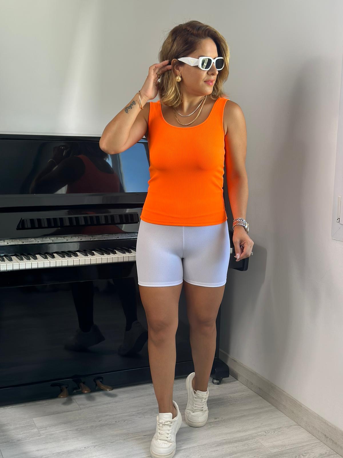 Çift Omuzlu Uzun Fitilli Turuncu Body