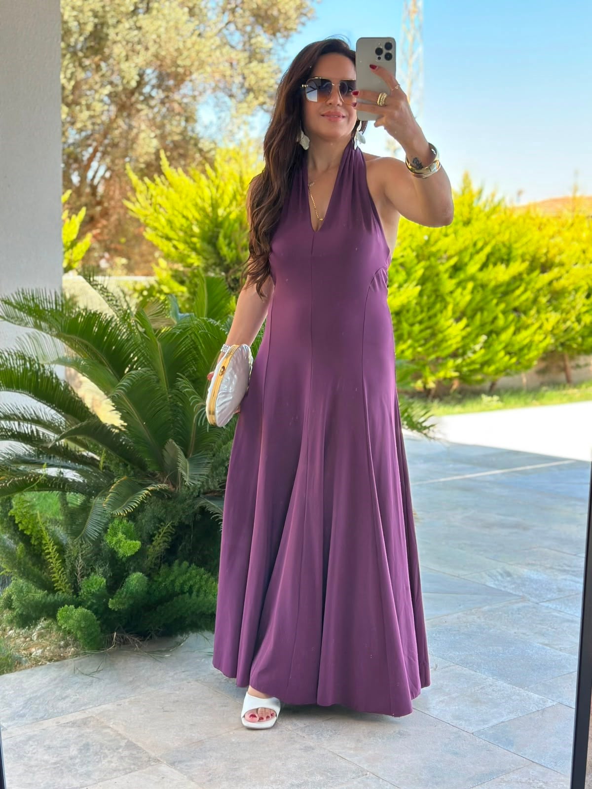 Dalgıç Kumaş Boyundan Geçmeli Bordo Elbise