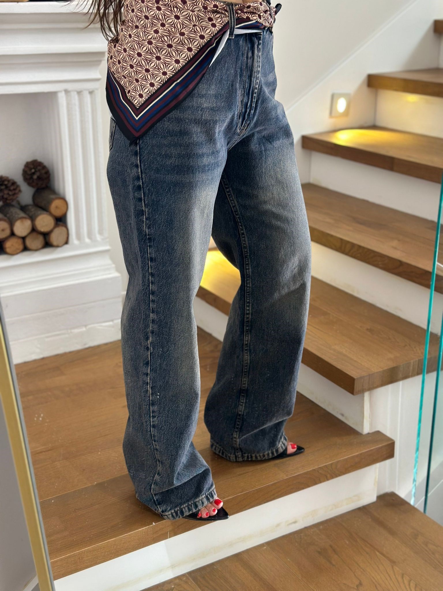 Fularlı Kot Pantolon Denim