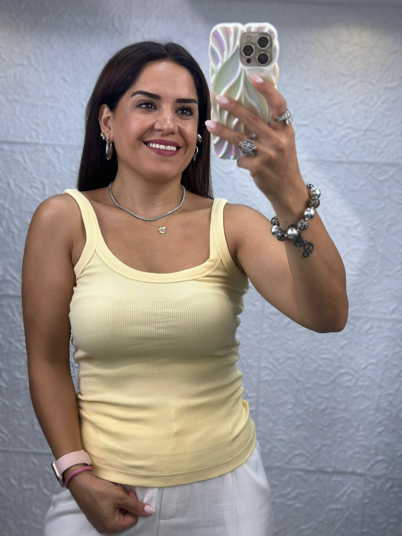 Halter Yaka Sarı Atlet