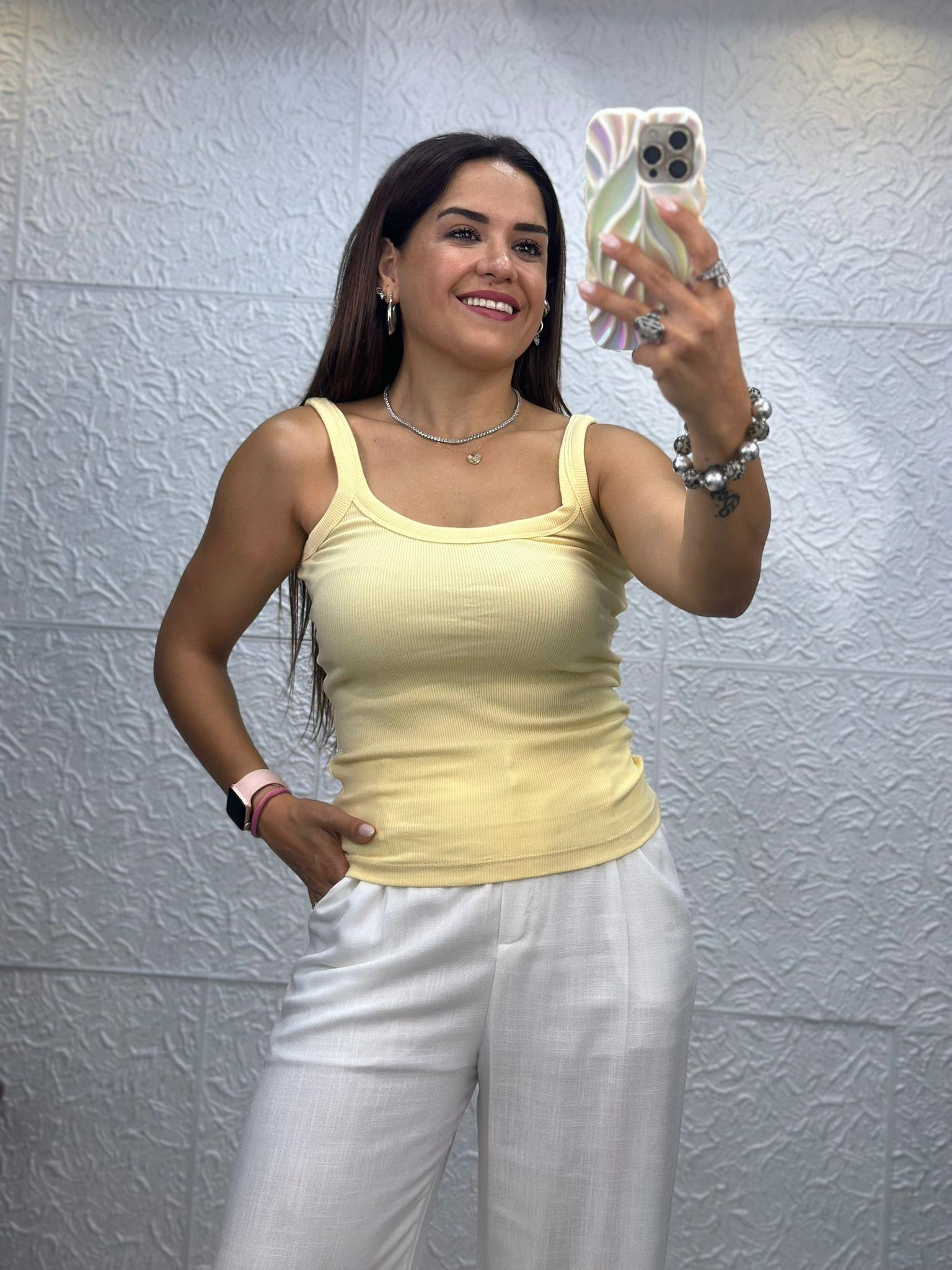 Halter Yaka Sarı Atlet