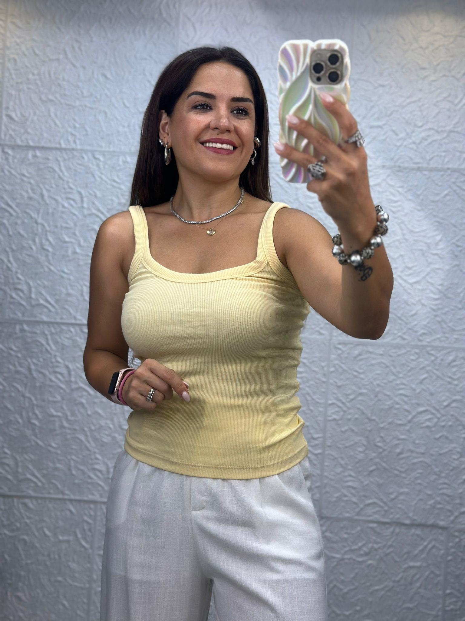 Halter Yaka Sarı Atlet