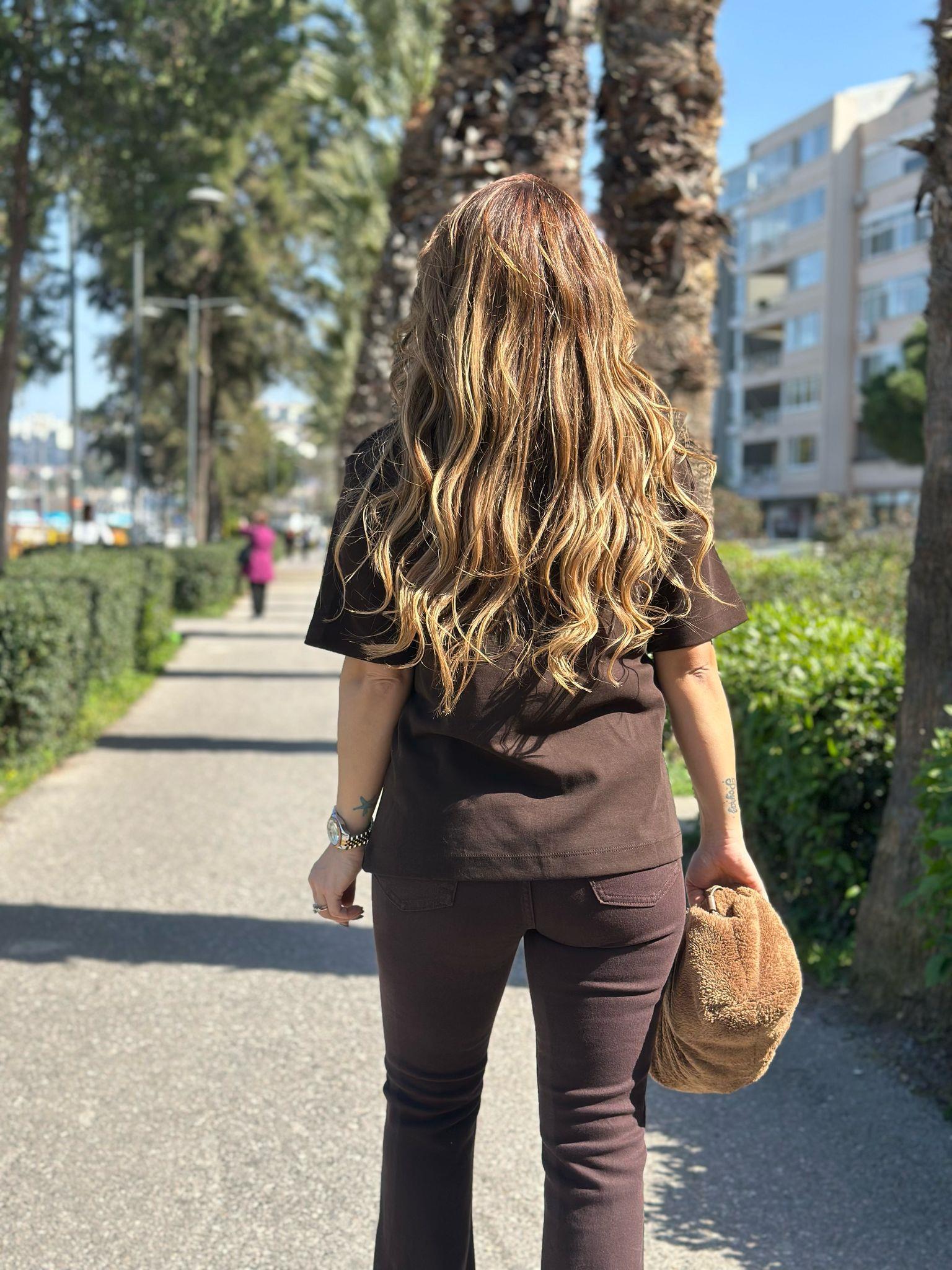 Kahverengi Basic Tshirt