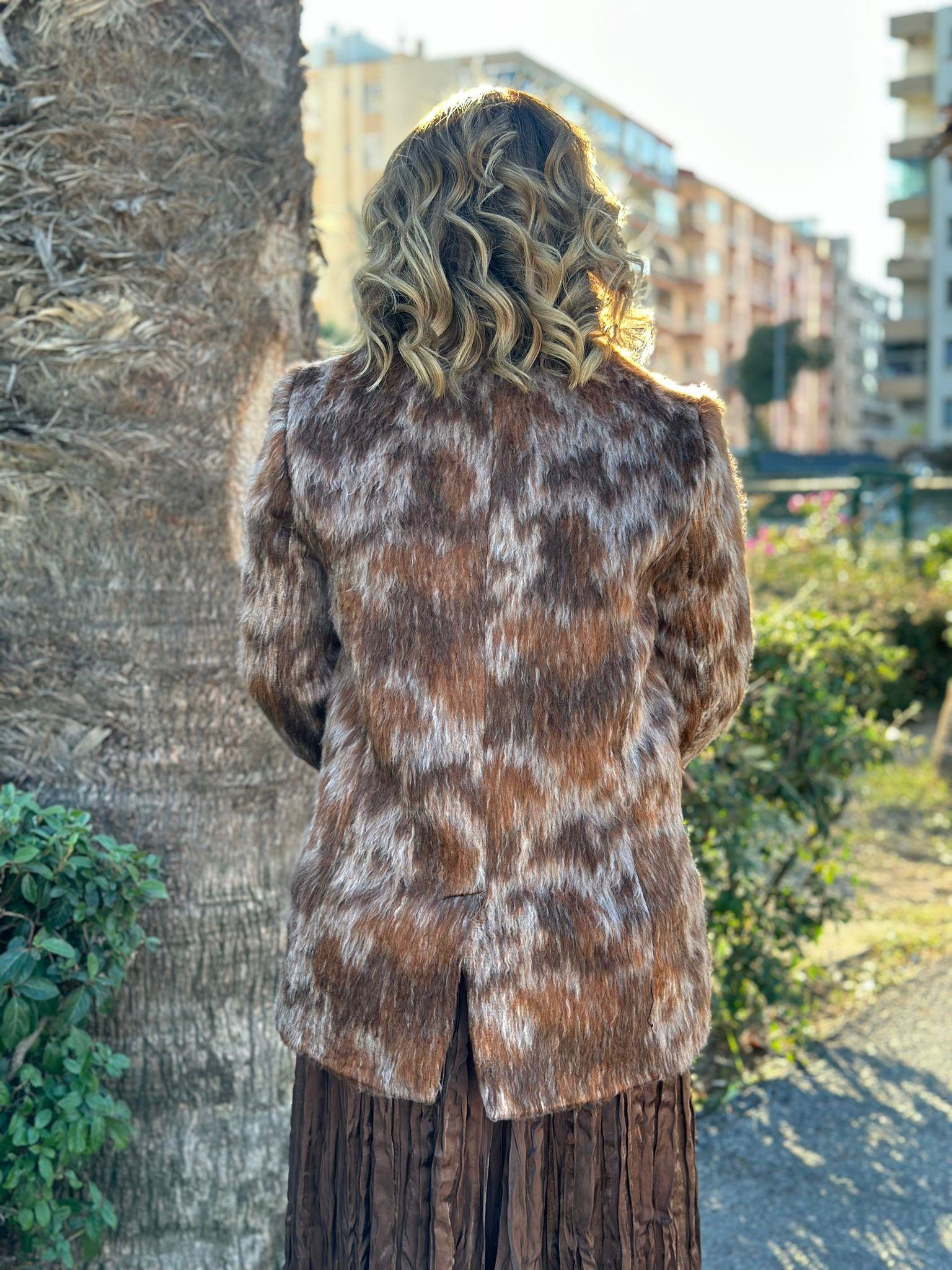 Kahverengi Peluş Astarlı Ceket