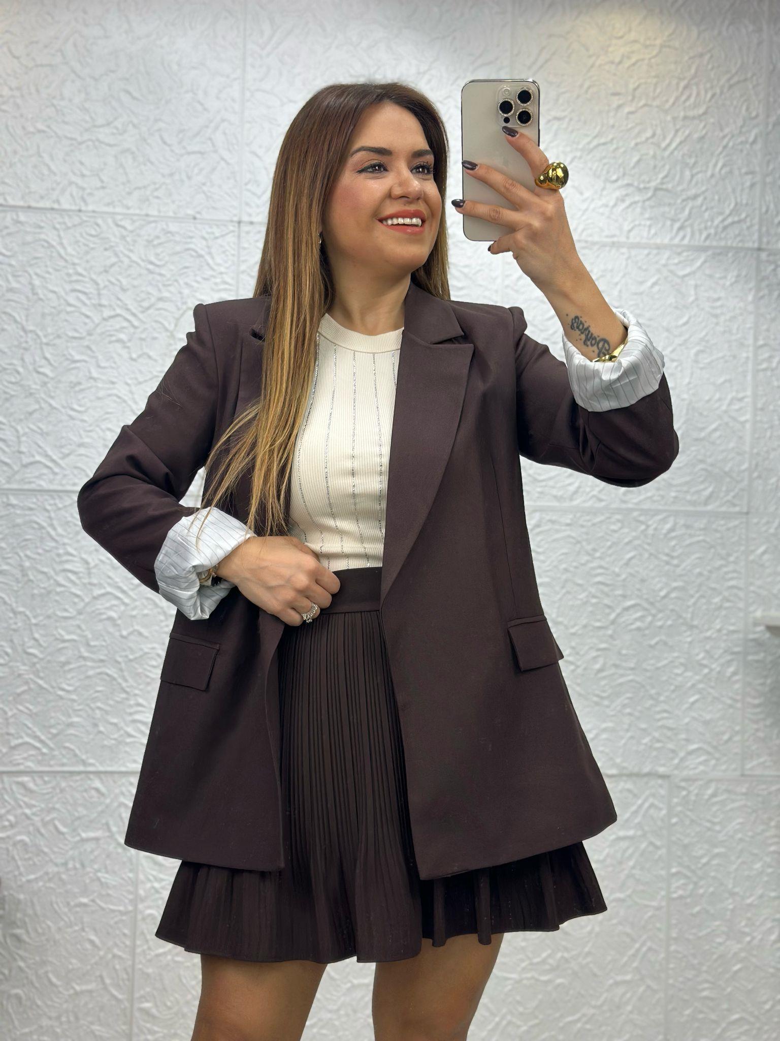 Kahverengi Vatkalı Ceket