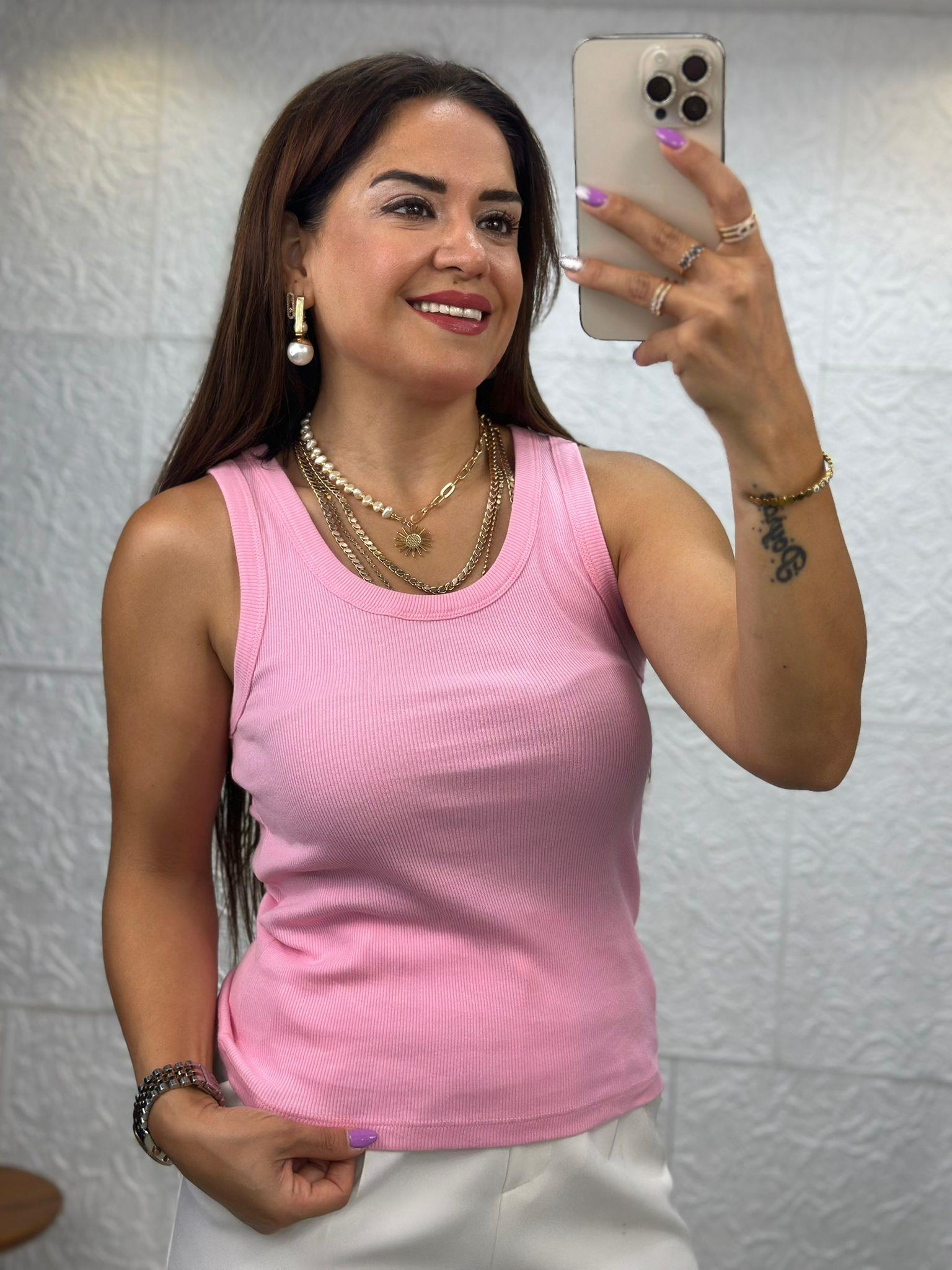Kalın Askılı Pembe Body