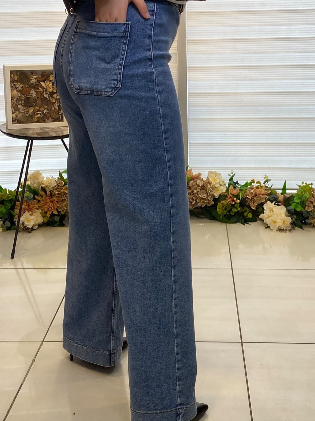 Kemerli Kahve Jean Pantolon
