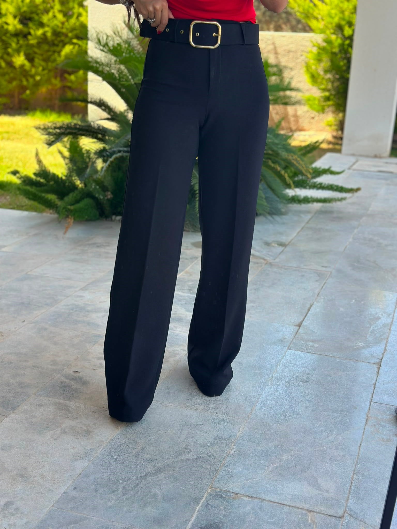 Kemerli Lacivert Pantolon