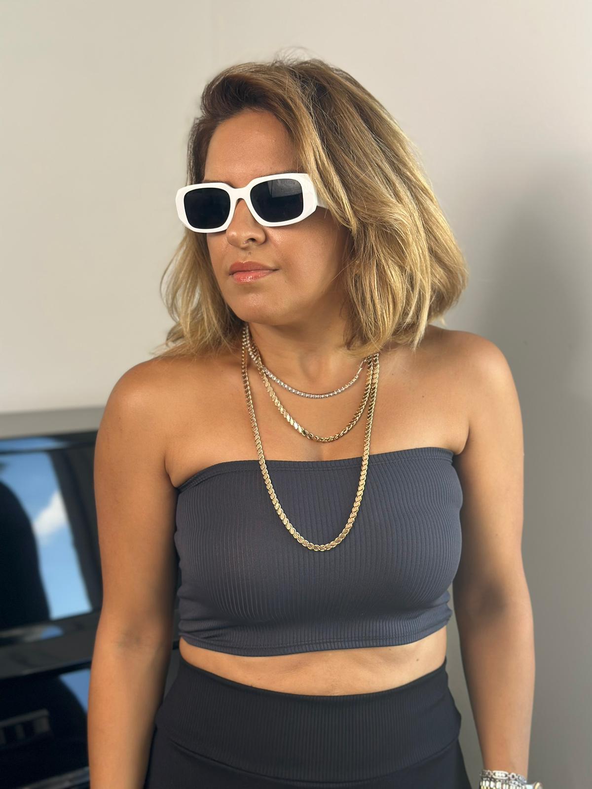 Kısa Straplez Füme Crop