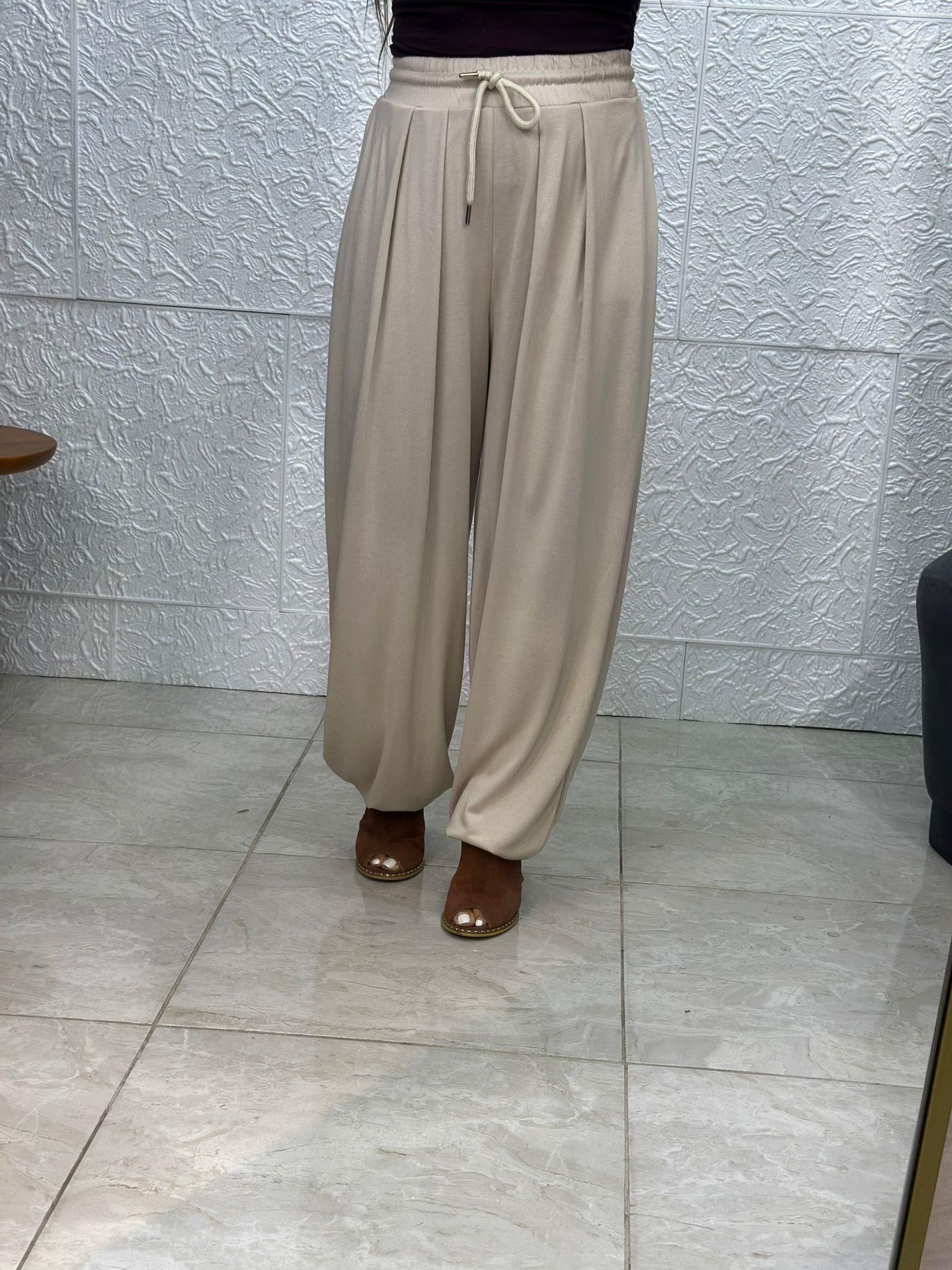 Krem Şalvar Pantolon