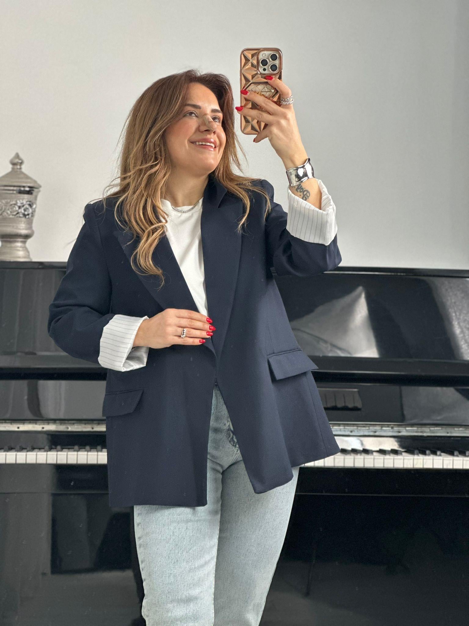 Lacivert Blazer Ceket