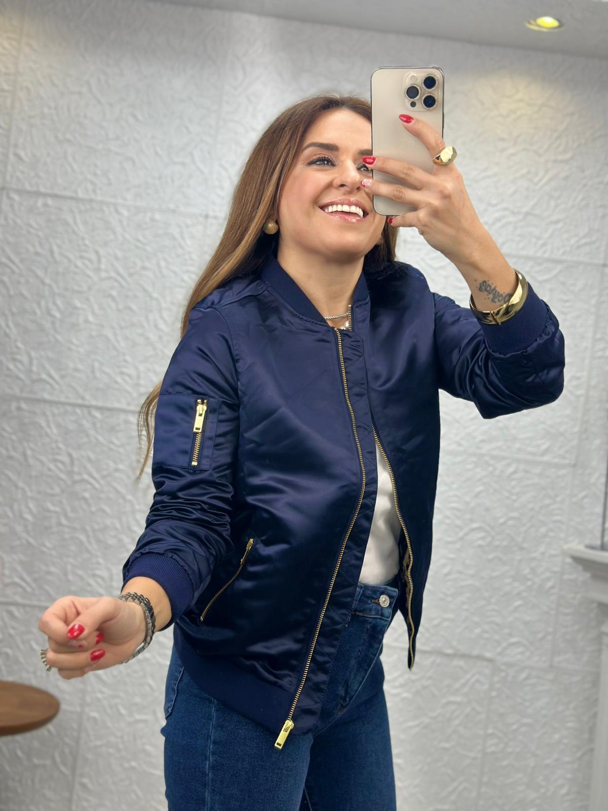 Lacivert Ms Bomber Ceket