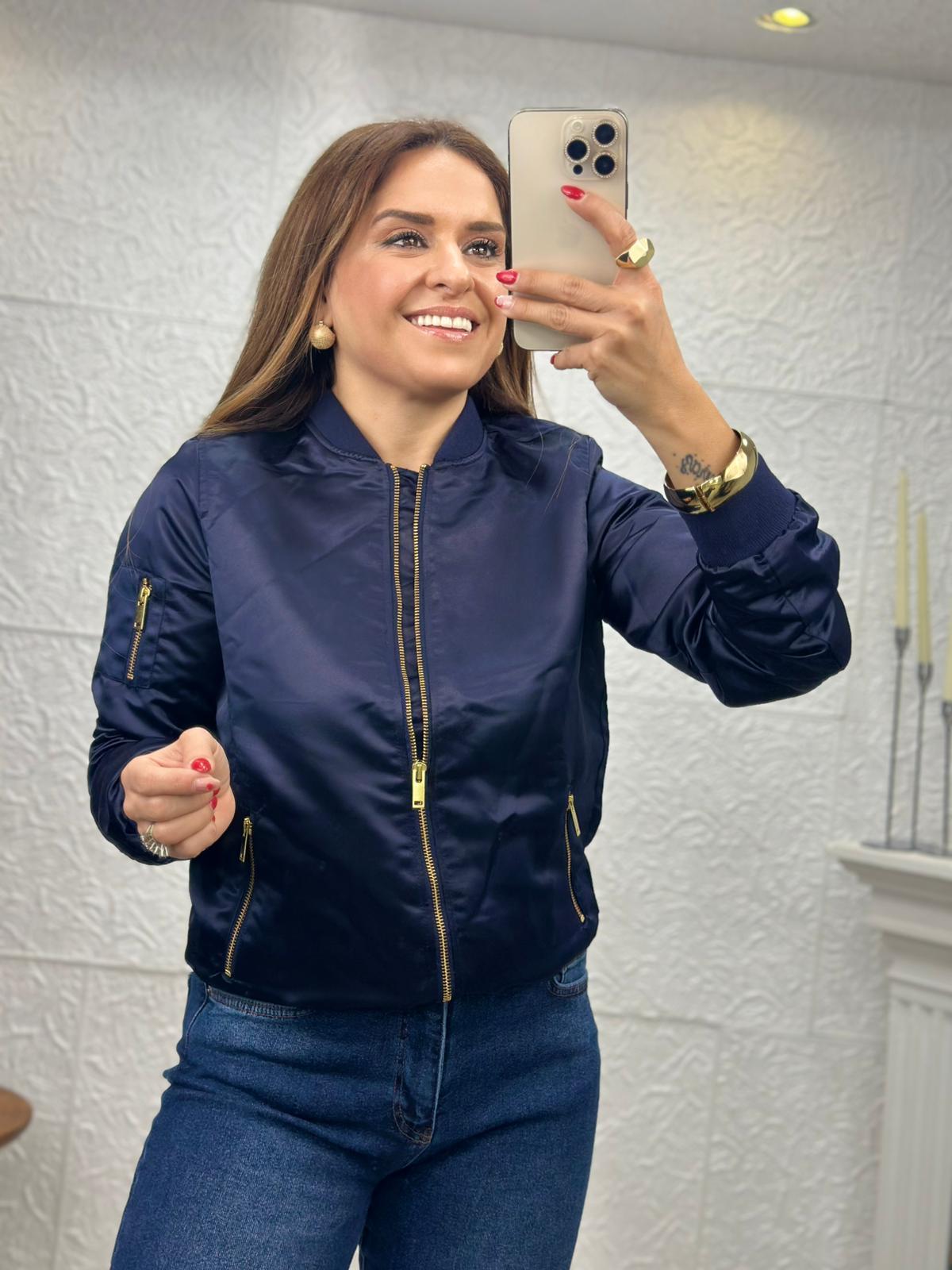 Lacivert Ms Bomber Ceket