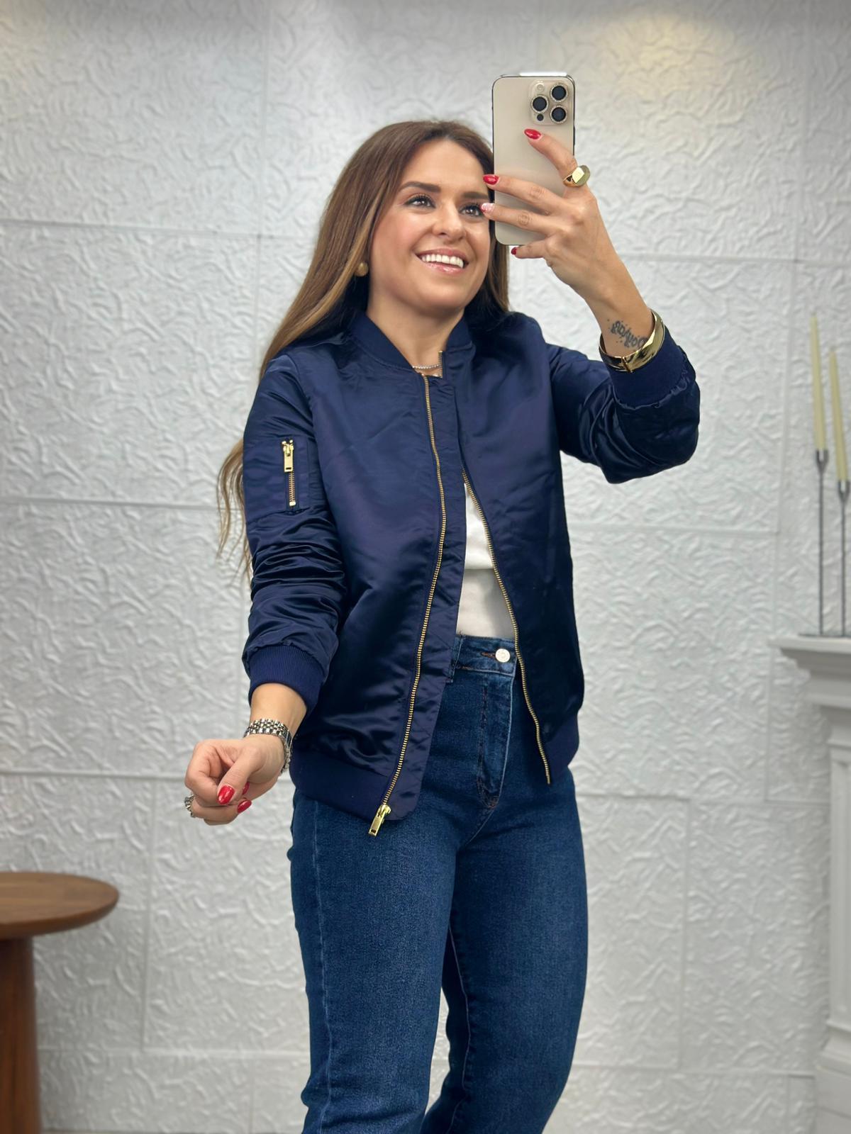 Lacivert Ms Bomber Ceket