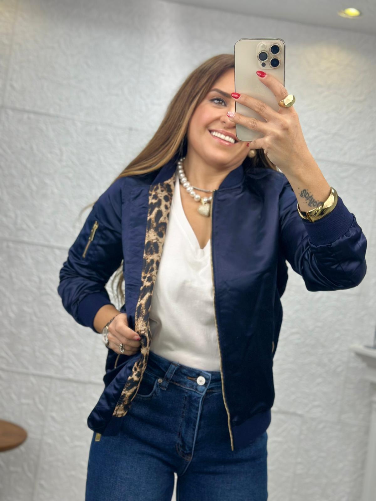 Lacivert Ms Bomber Ceket