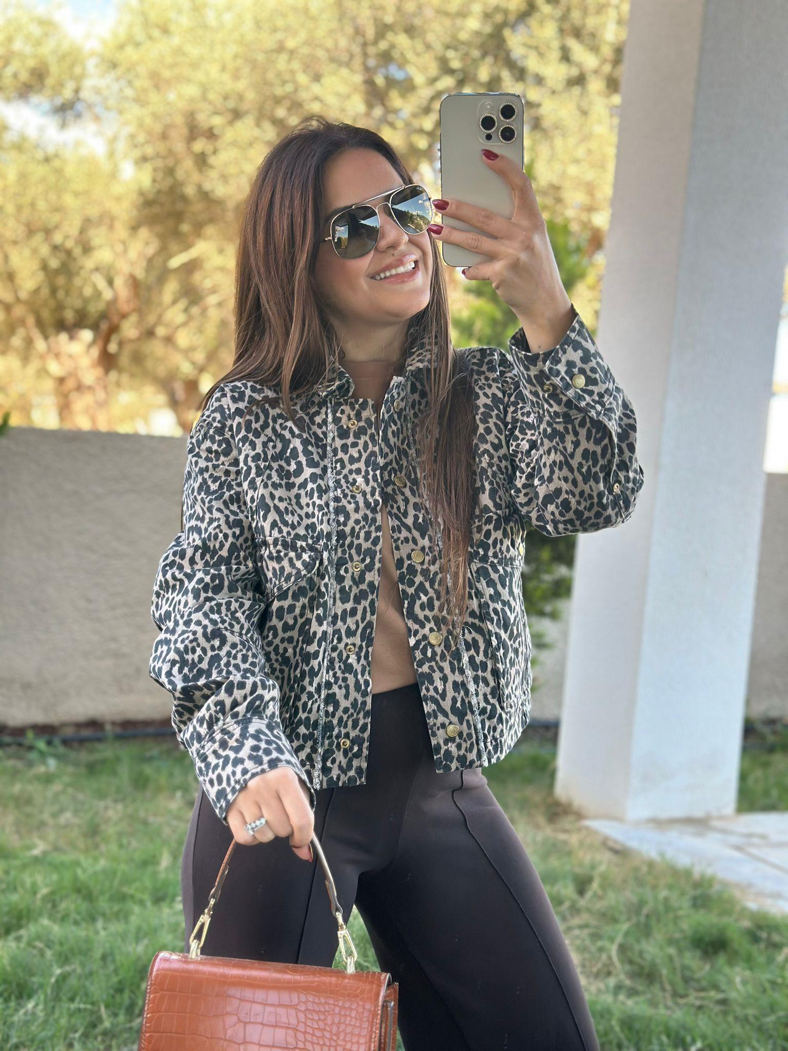 Leopar Desenli Ceket
