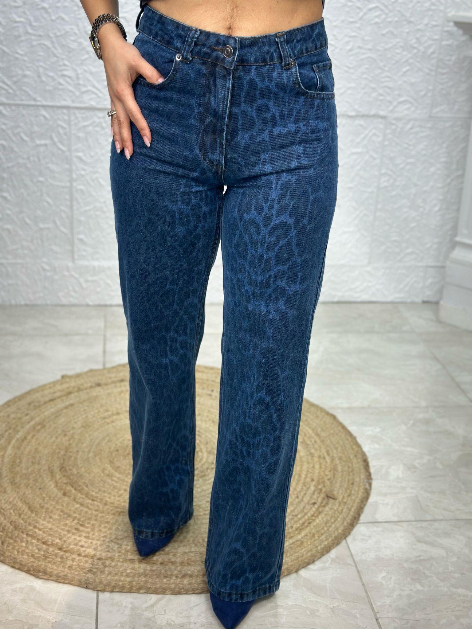 Leopar Desenli Jean Pantolon