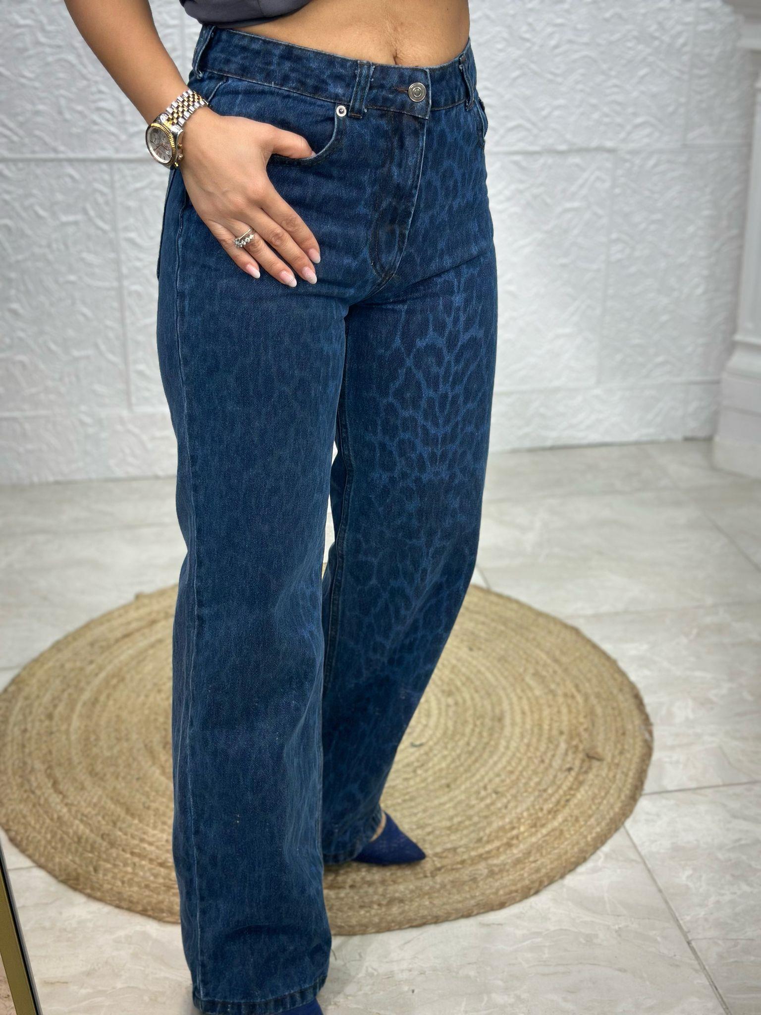 Leopar Desenli Jean Pantolon