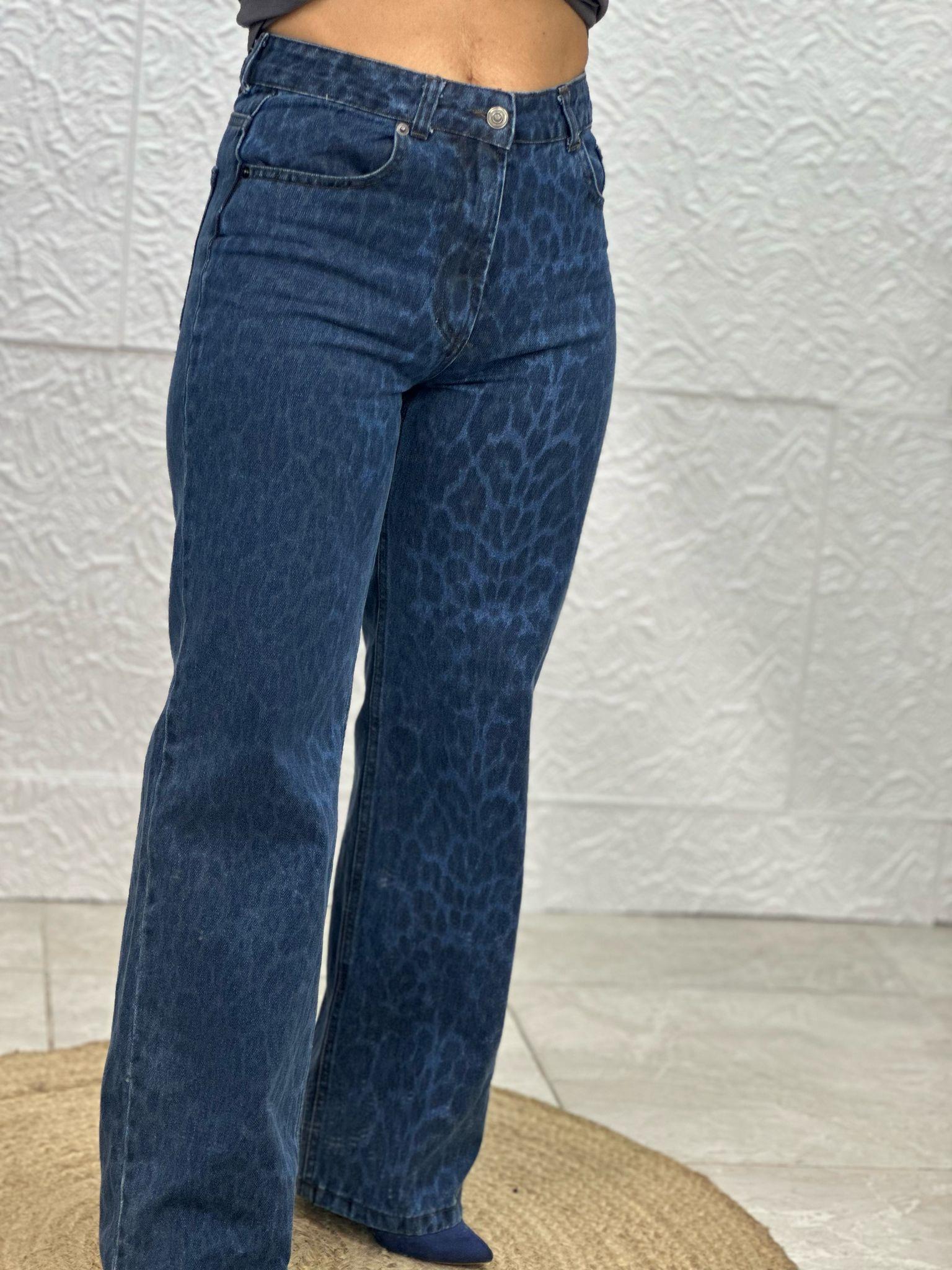 Leopar Desenli Jean Pantolon